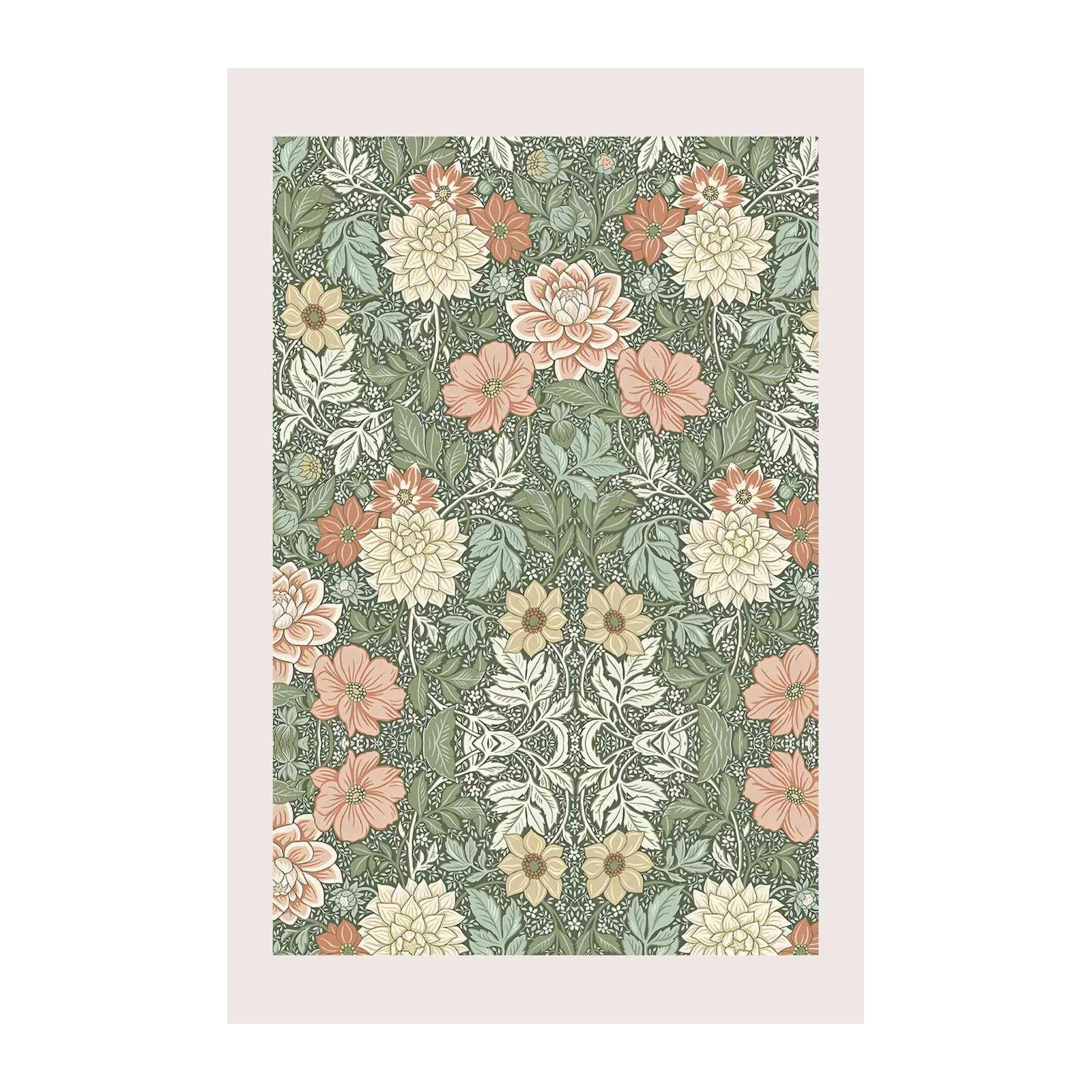 Vintage Floral Dahlias Wall Art