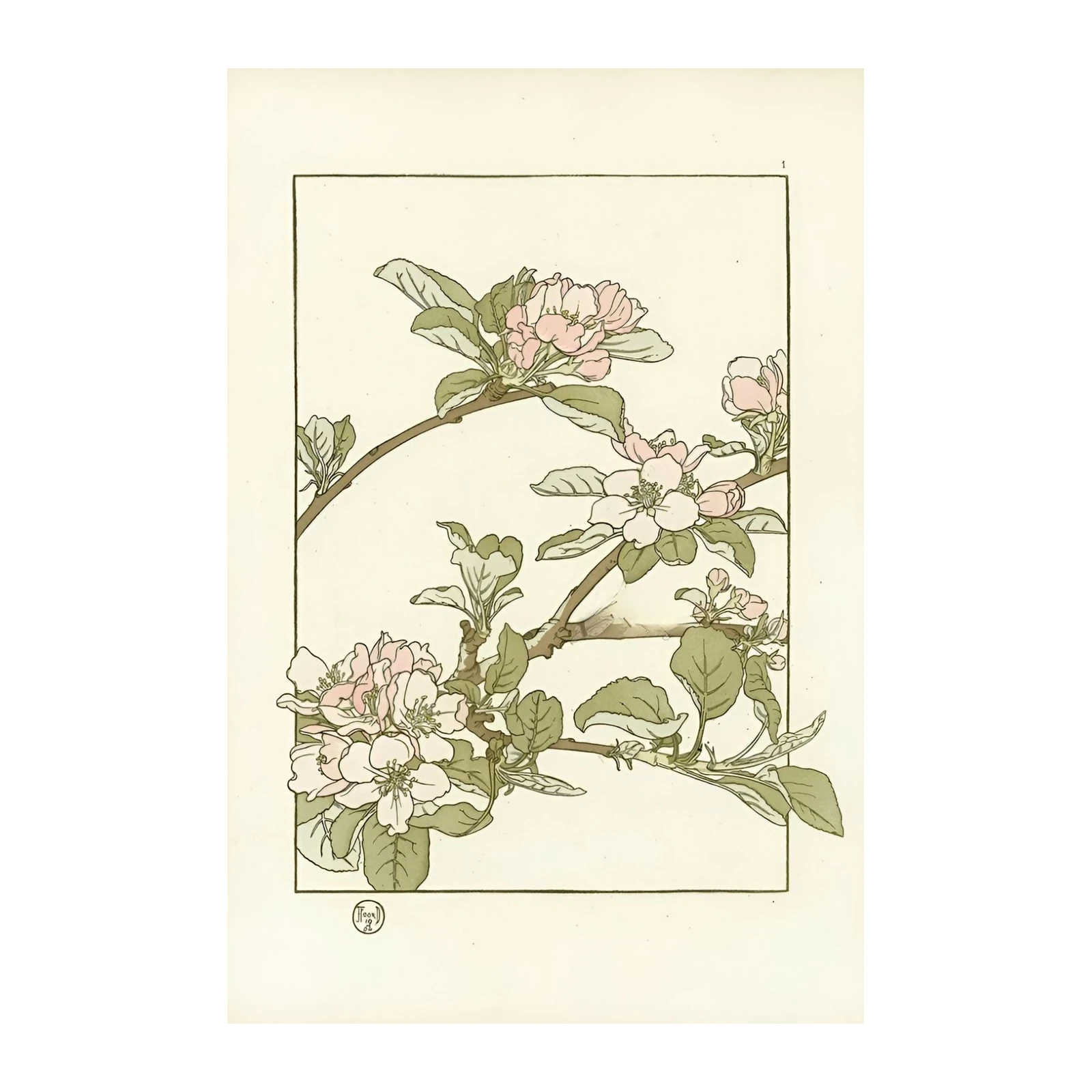 Spring Blossom Apple Branch Wall Art