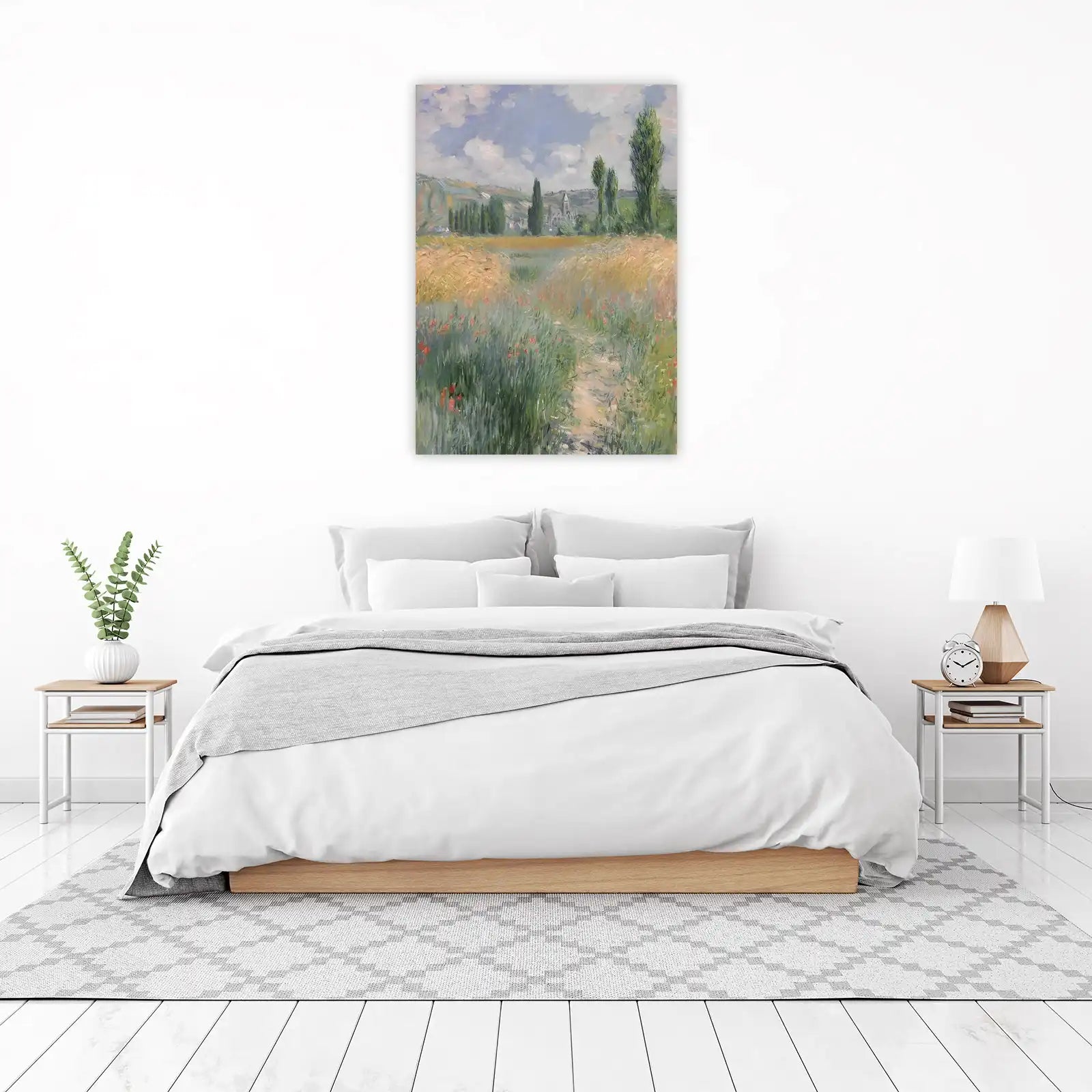 Poppy Field Landscape Monet Style Wall Art