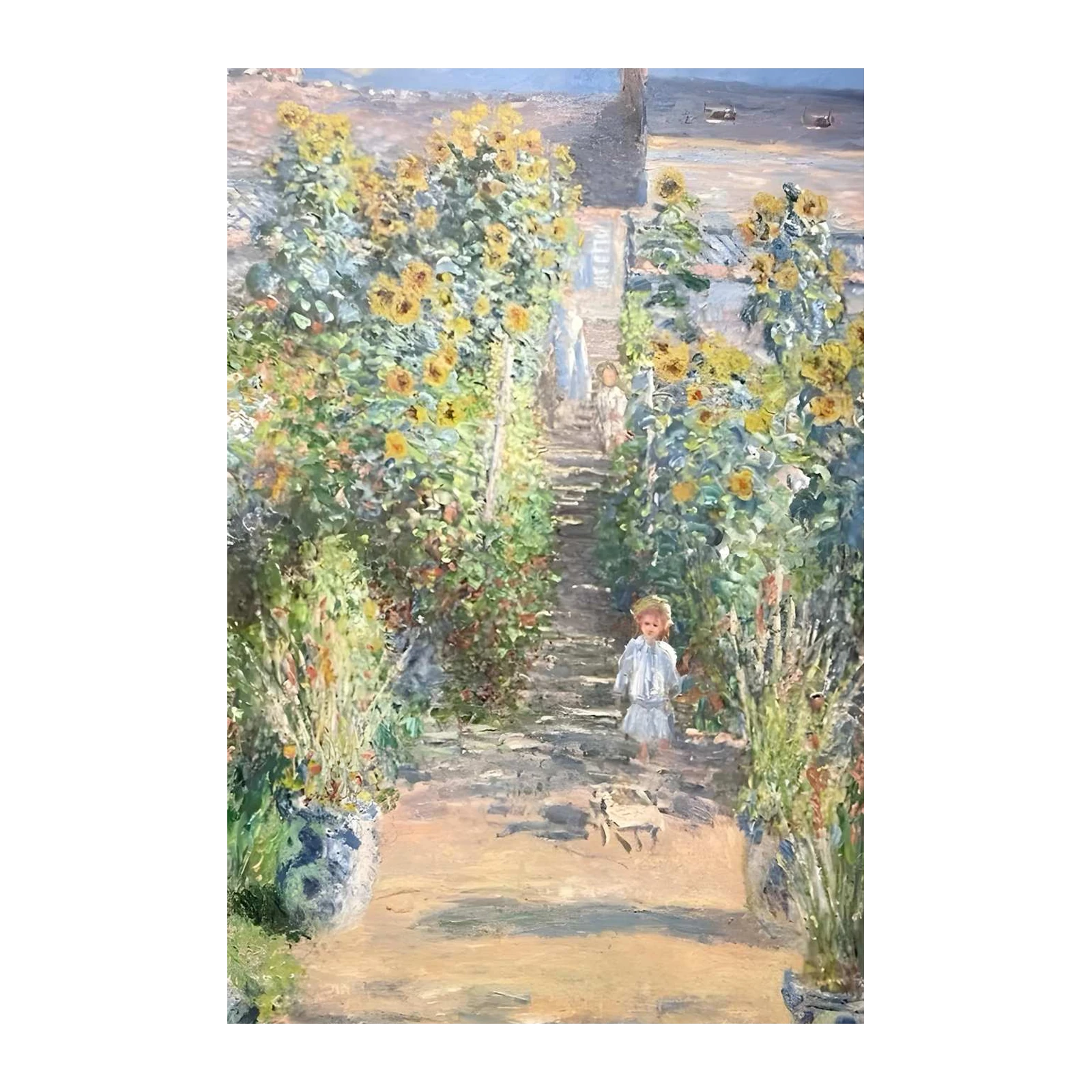 Sunflowers Garden Path Impressionist Wall Art