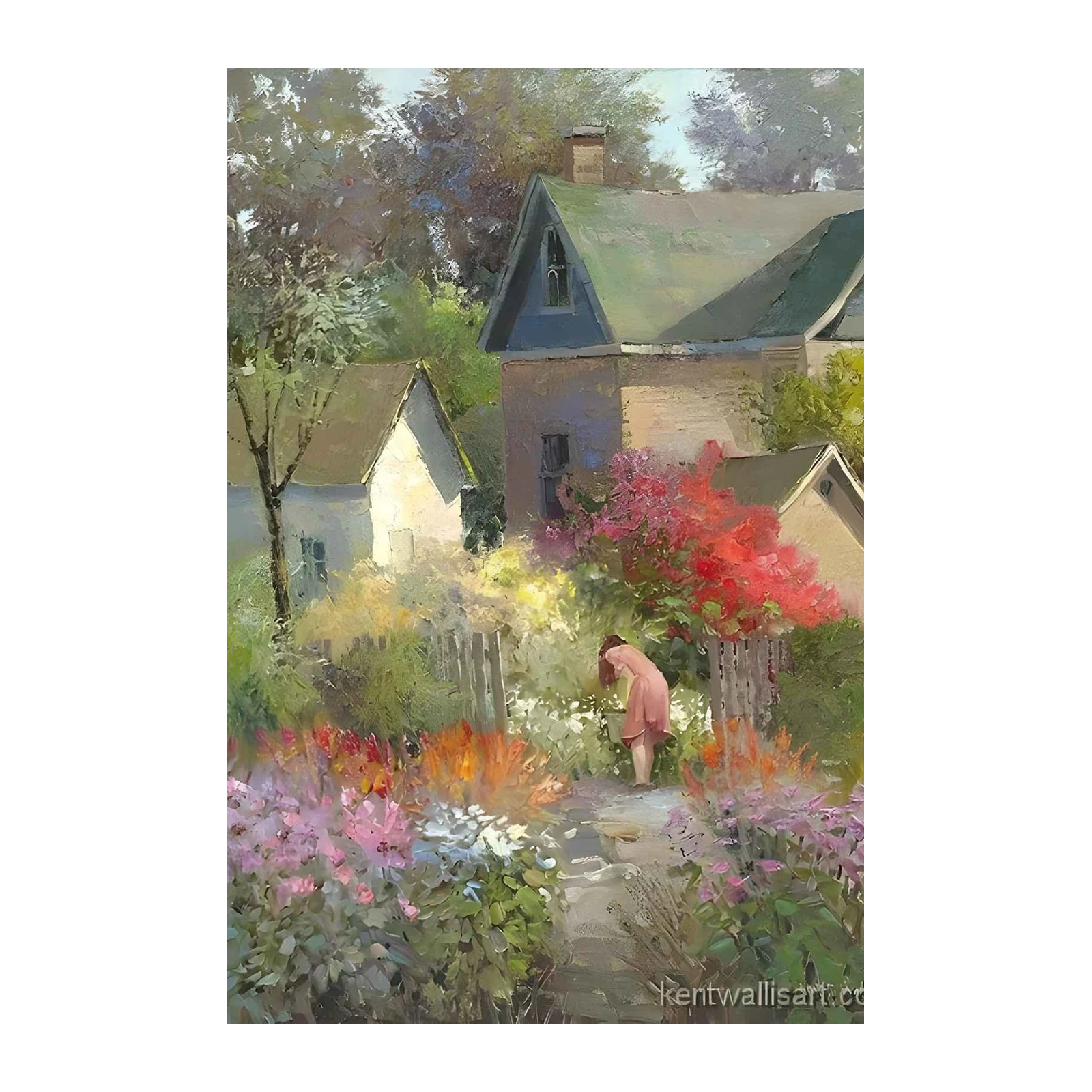 Serene Garden Retreat Landscape Wall Art