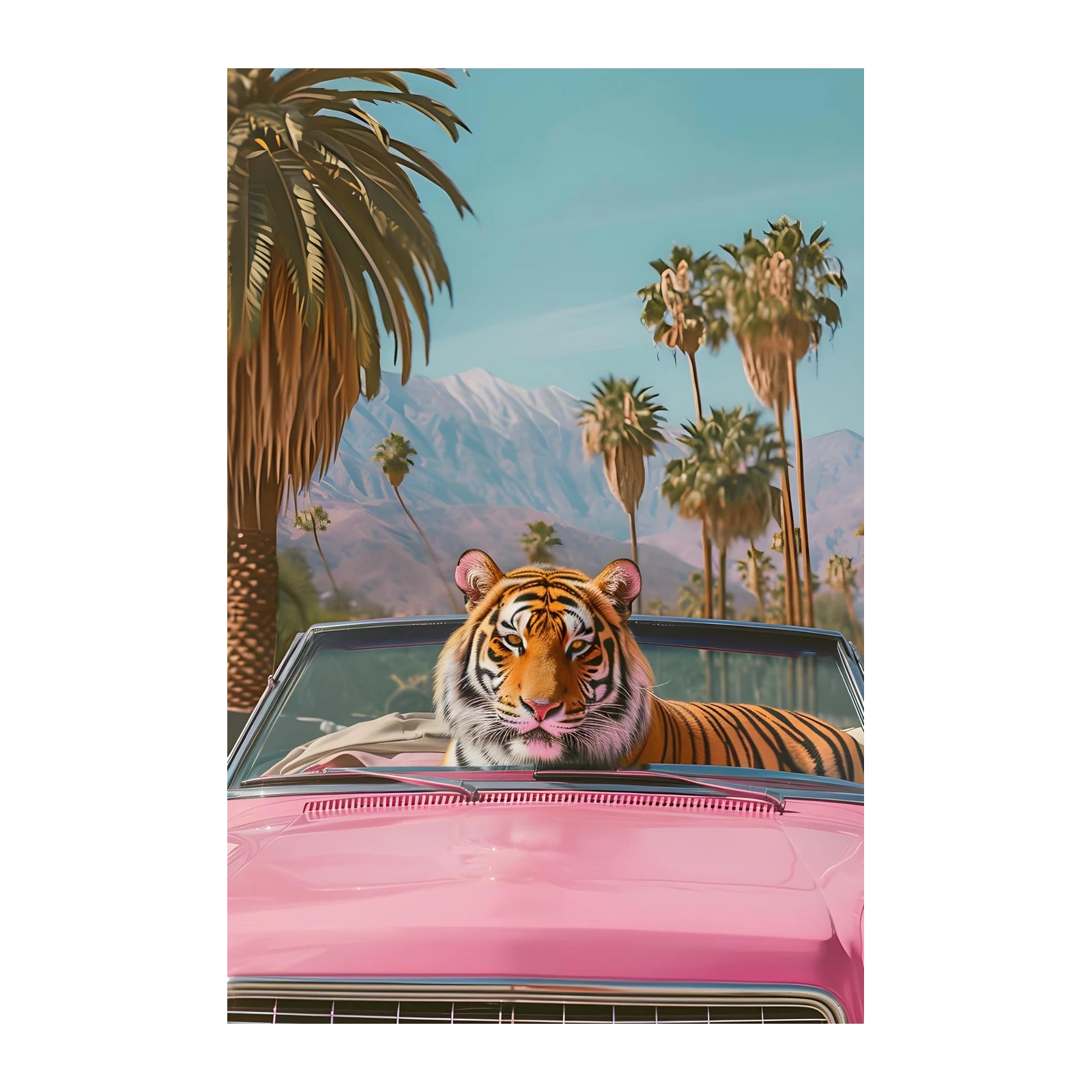Bold Tiger in Pink Convertible Wall Art