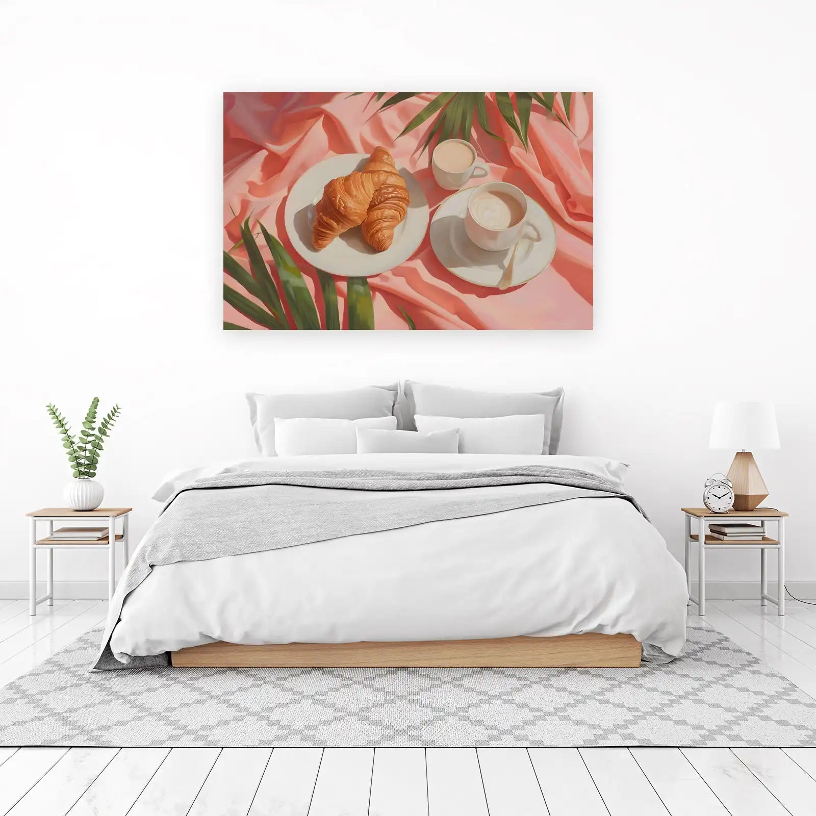 Elegant Croissant & Coffee Morning Wall Art