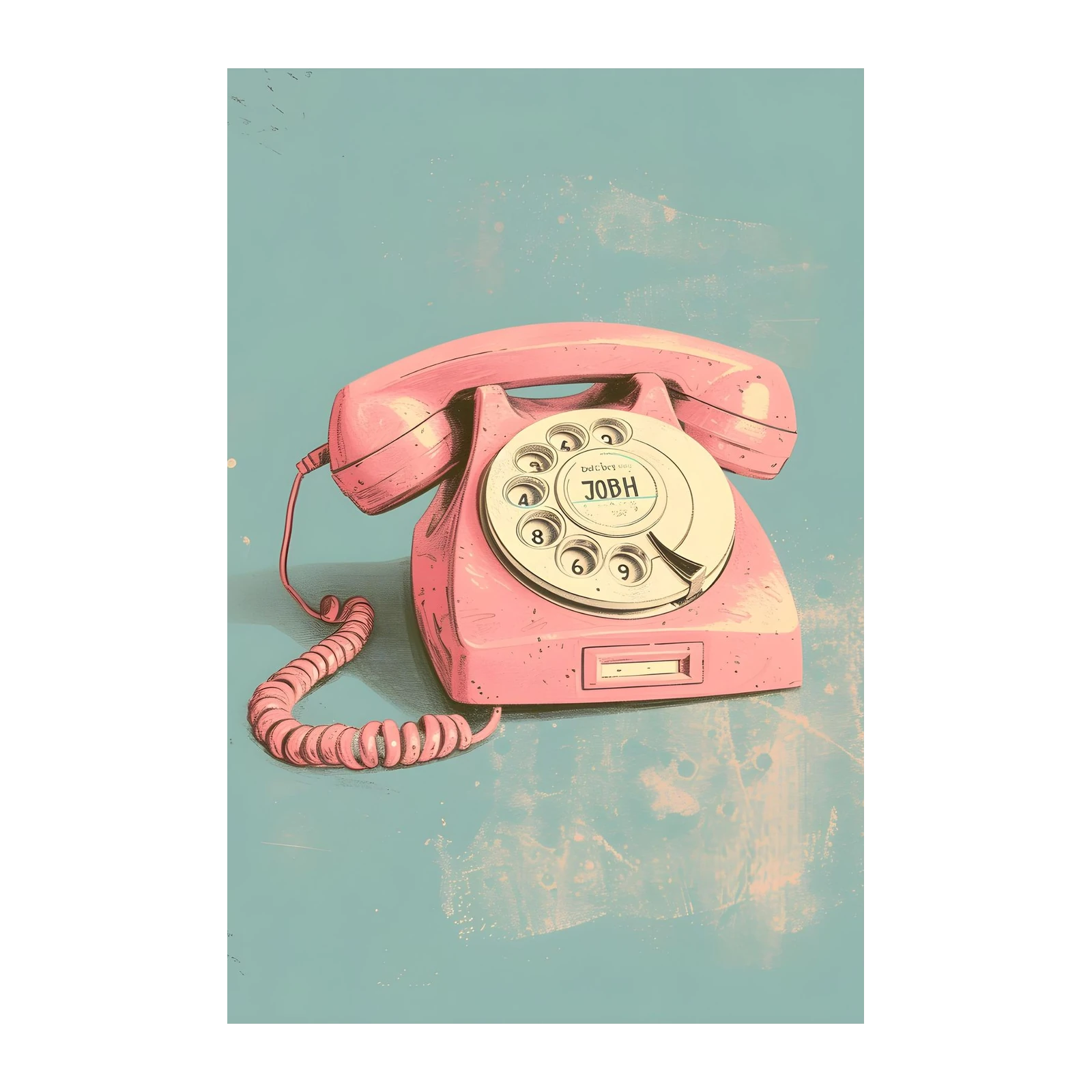 Retro Pink Rotary Phone Pop Art Wall Art