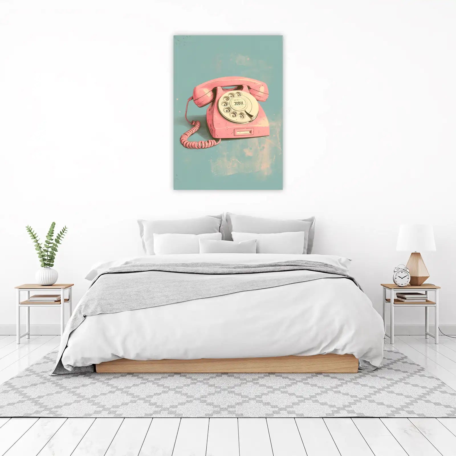 Retro Pink Rotary Phone Pop Art Wall Art