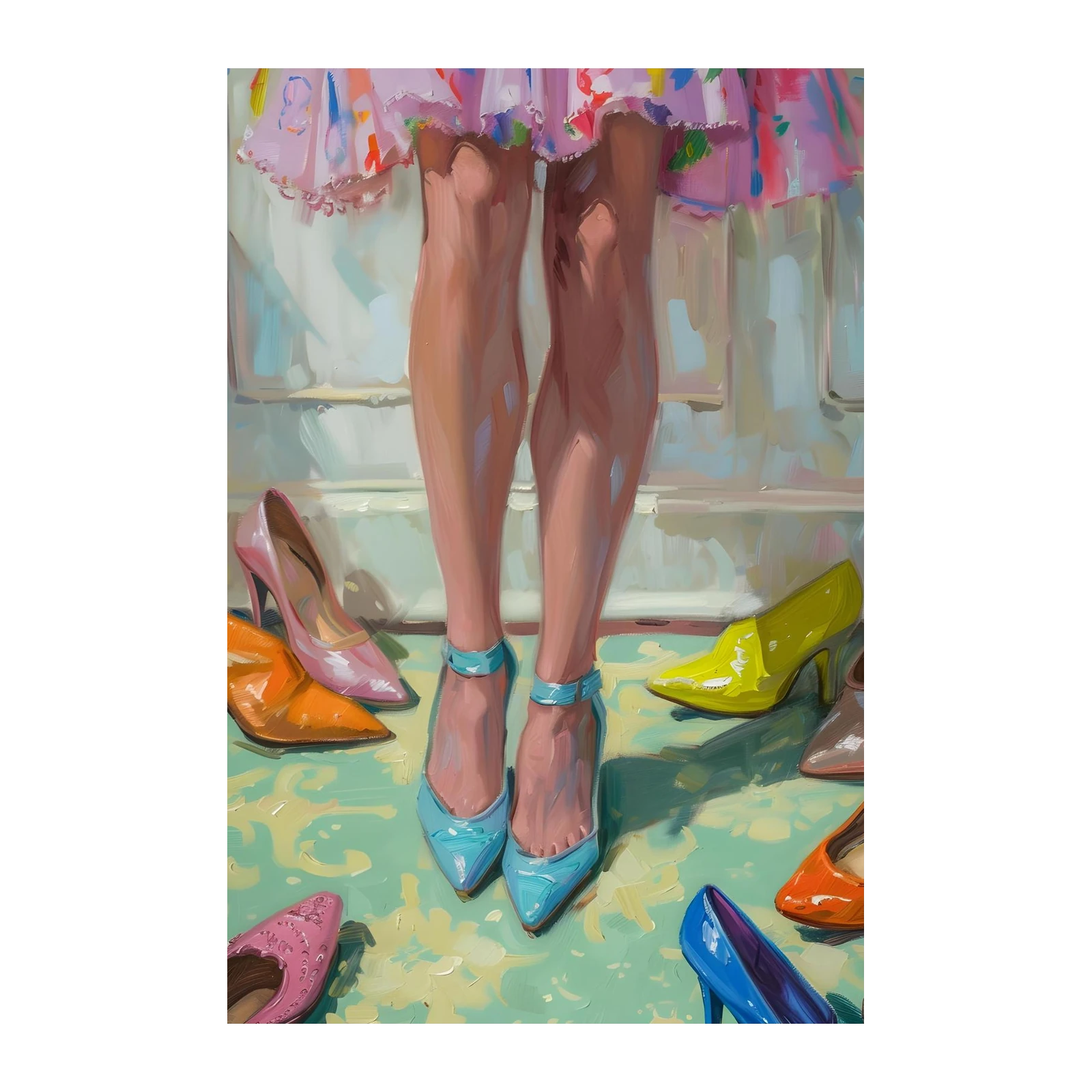 Vibrant Shoe Selection Wall Art