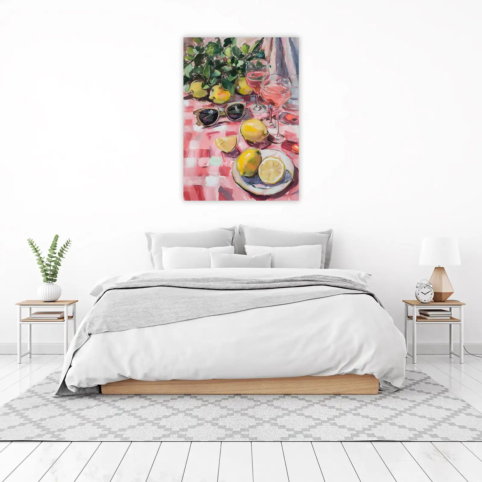 Vibrant Lemonade & Rosé Picnic Art Wall Art