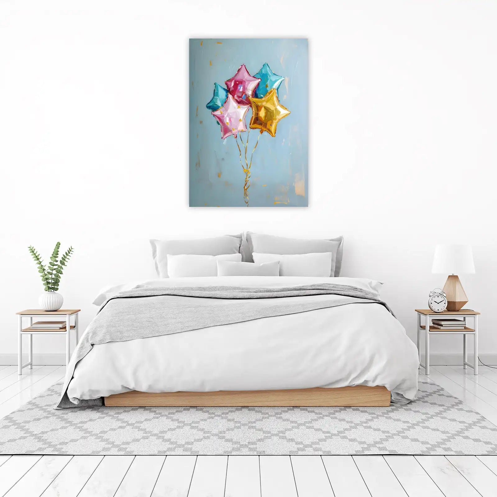 Whimsical Star Balloons Wall Art for Celebration