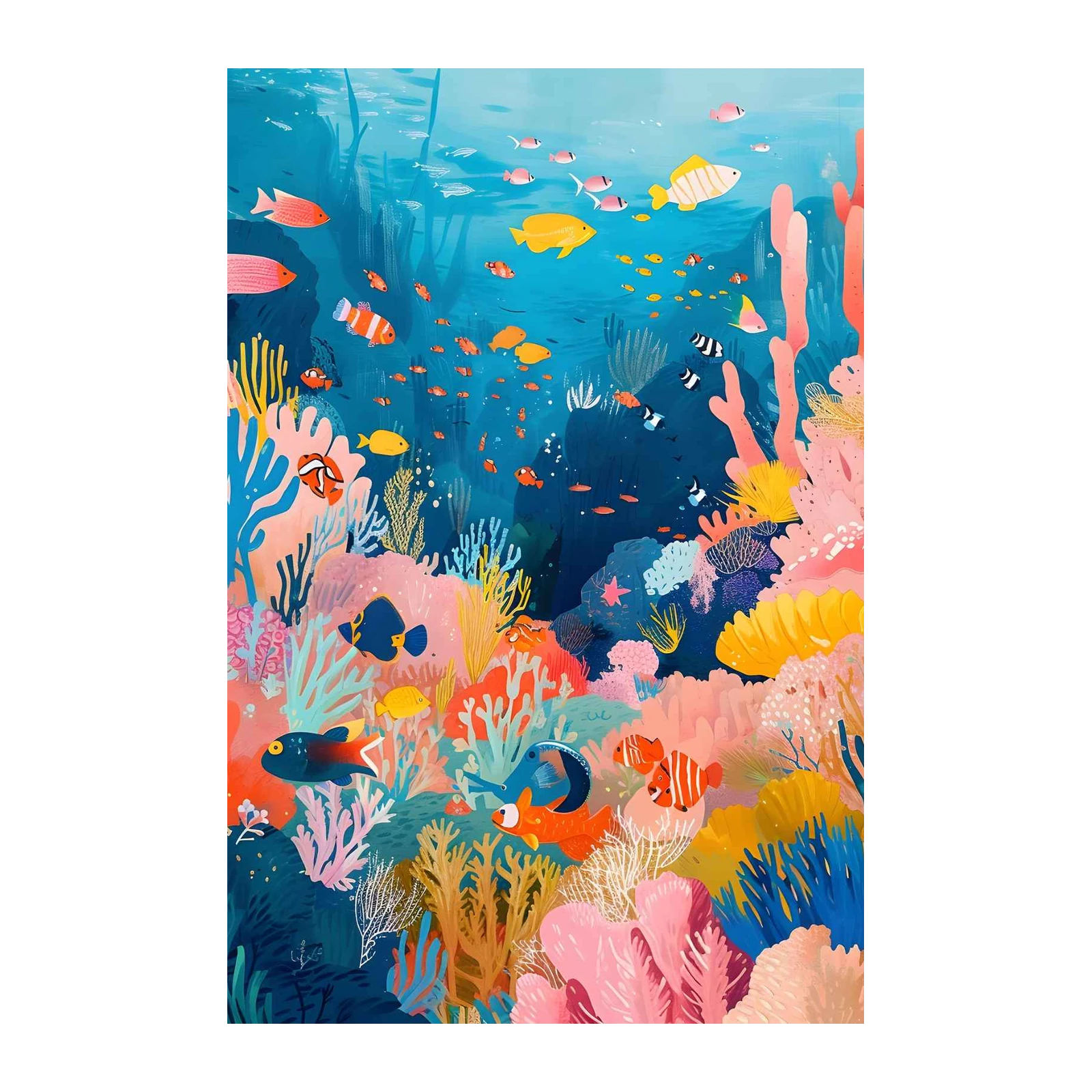 Vibrant Coral Reef Fish Wall Art