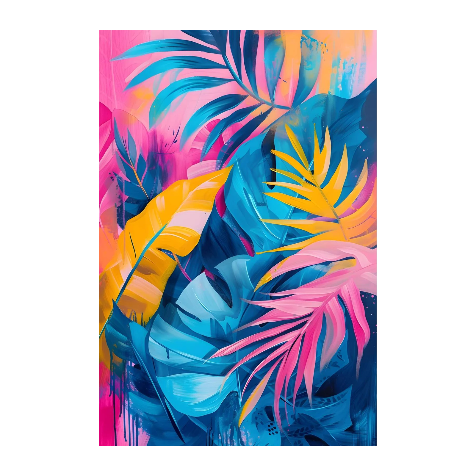 Vibrant Tropical Leaves Wall Art