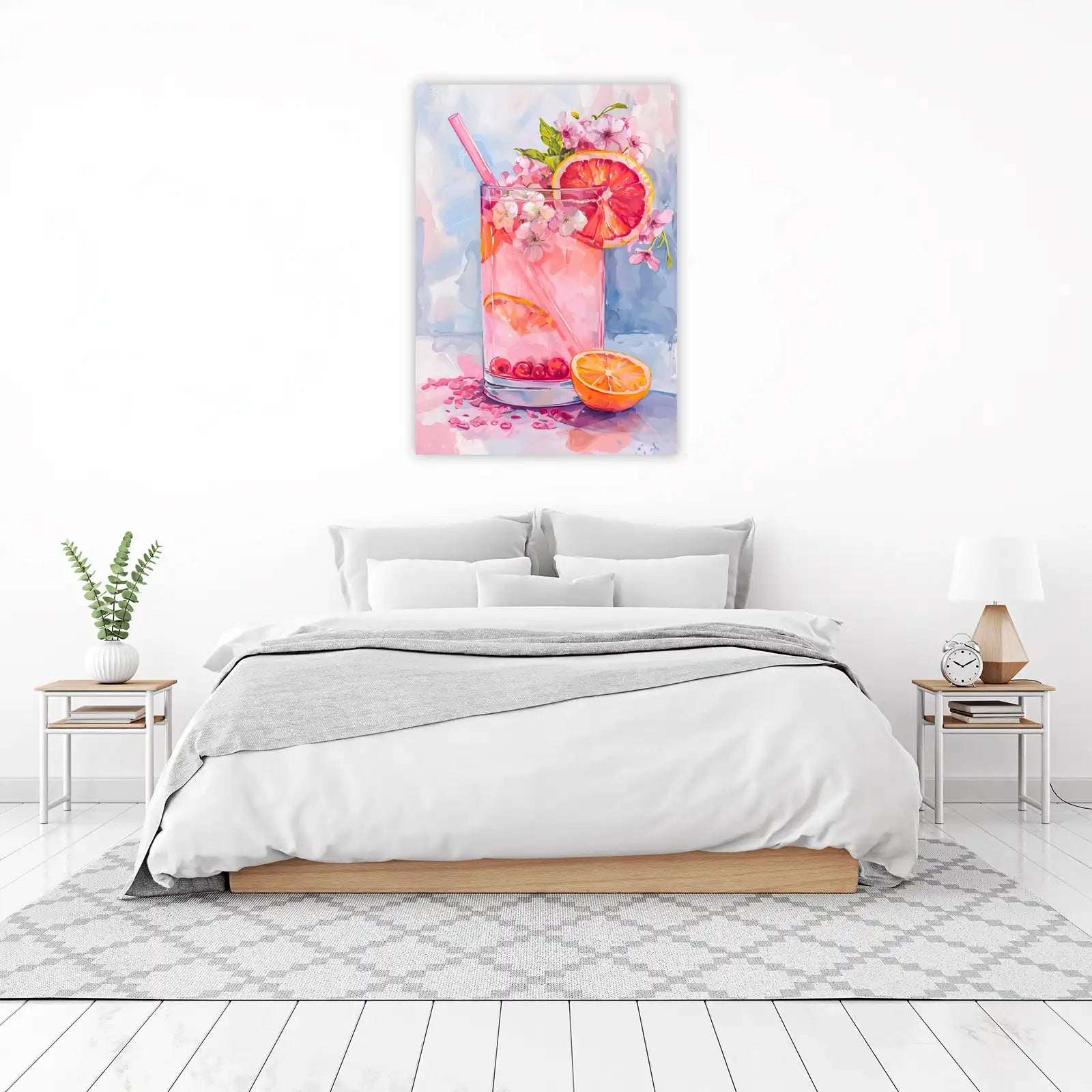 Pink Citrus Bloom Refreshing Drink Wall Art