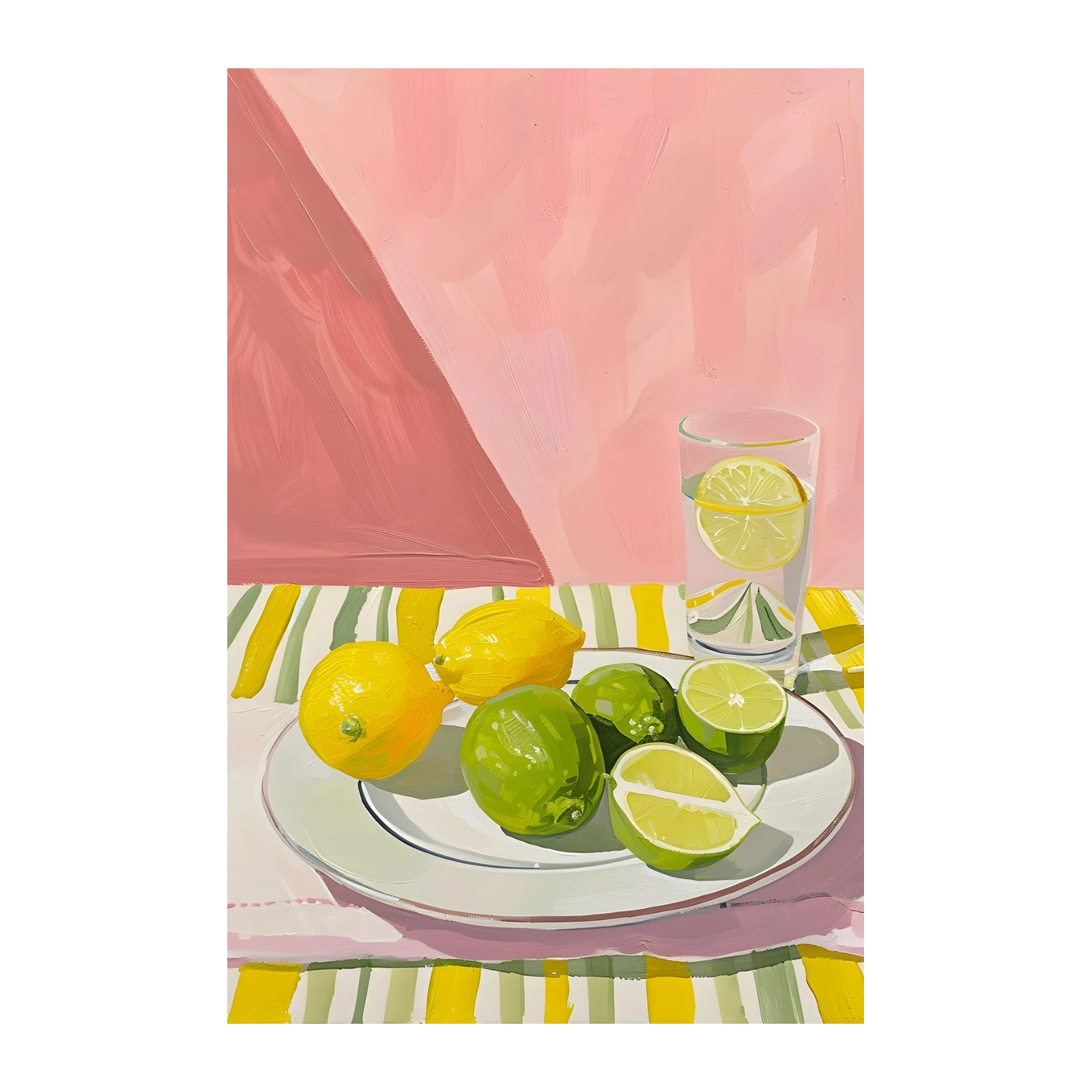 Vibrant Citrus Refreshment Lemon Lime Wall Art