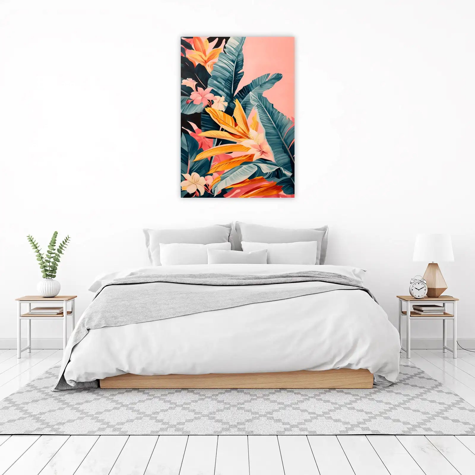 Vibrant Tropical Paradise Floral Wall Art