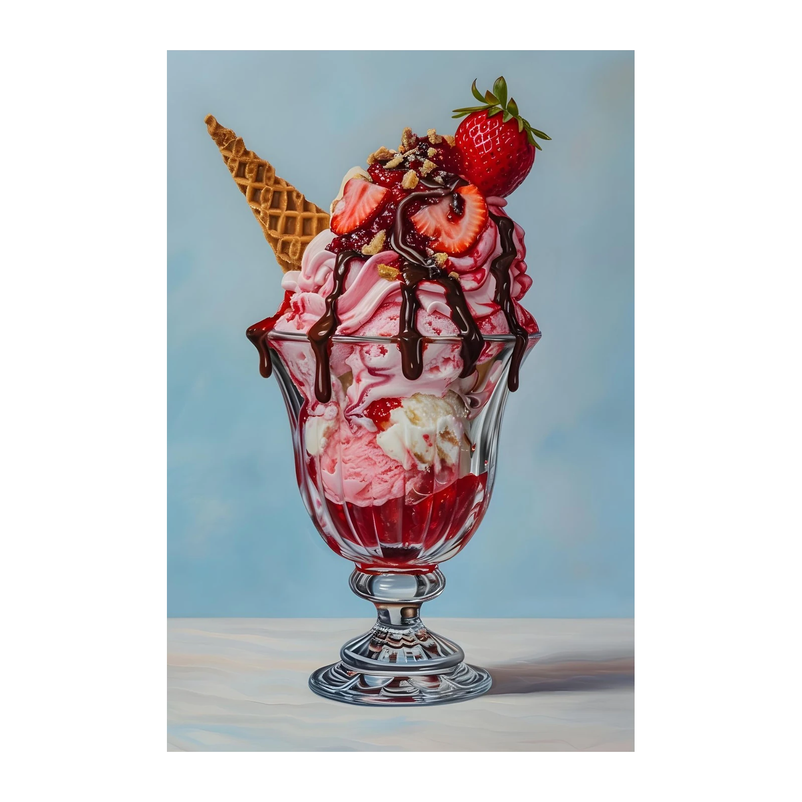 Decadent Strawberry Sundae Wall Art