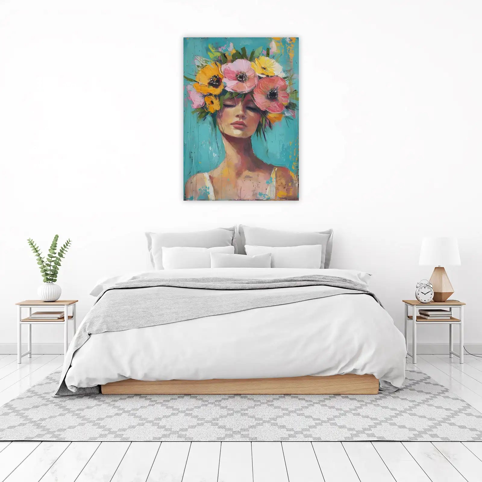 Bohemian Floral Portrait Wall Art