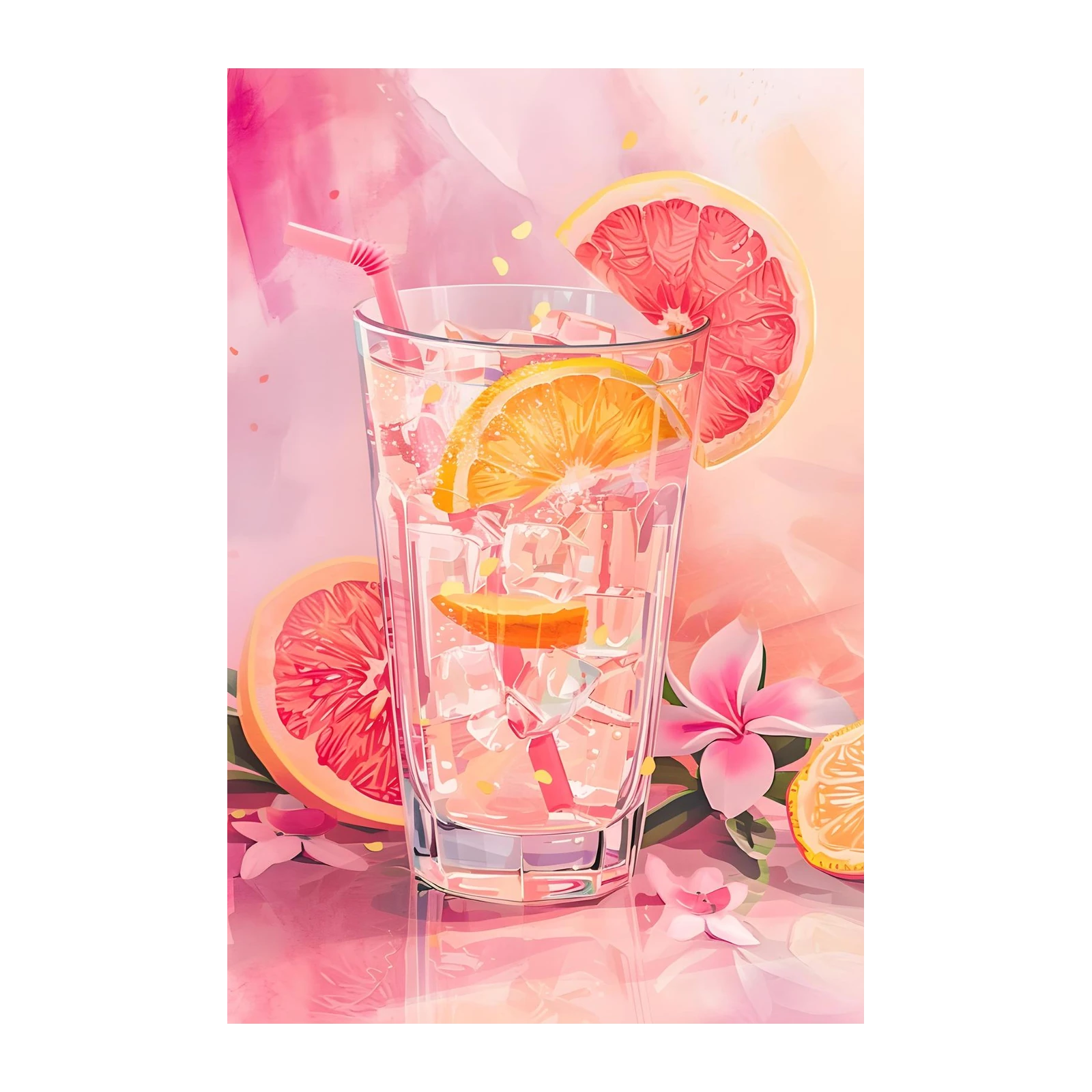 Refreshing Citrus Splash Watercolor Wall Art
