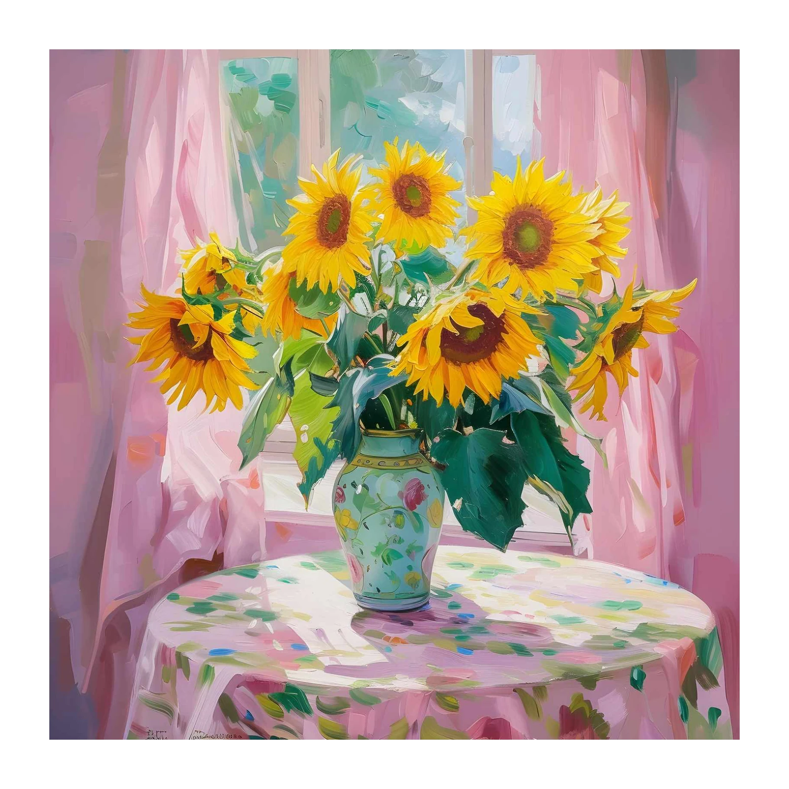 Vibrant Sunflowers Still Life Wall Art