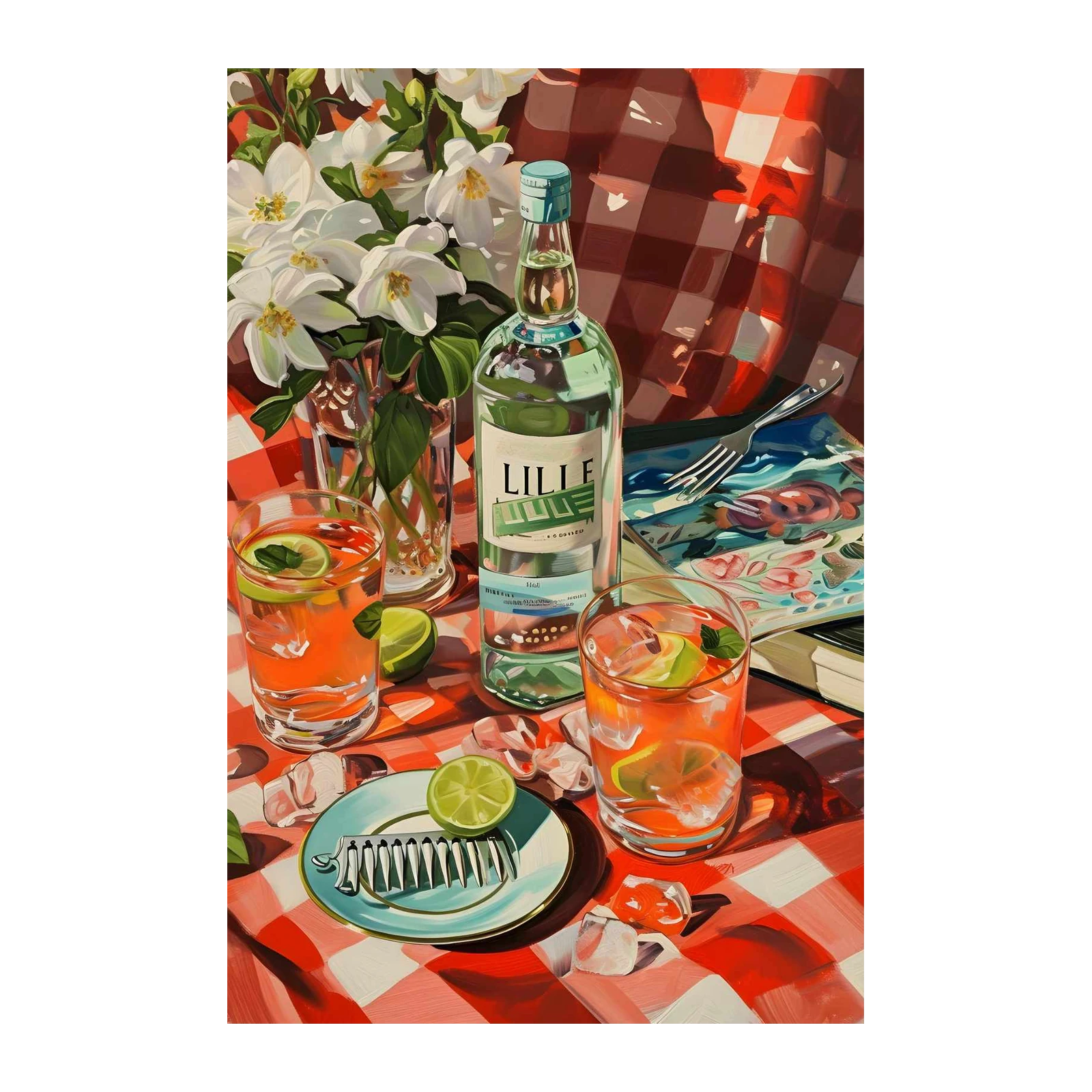 Refreshing Summer Drinks Still Life Wall Art