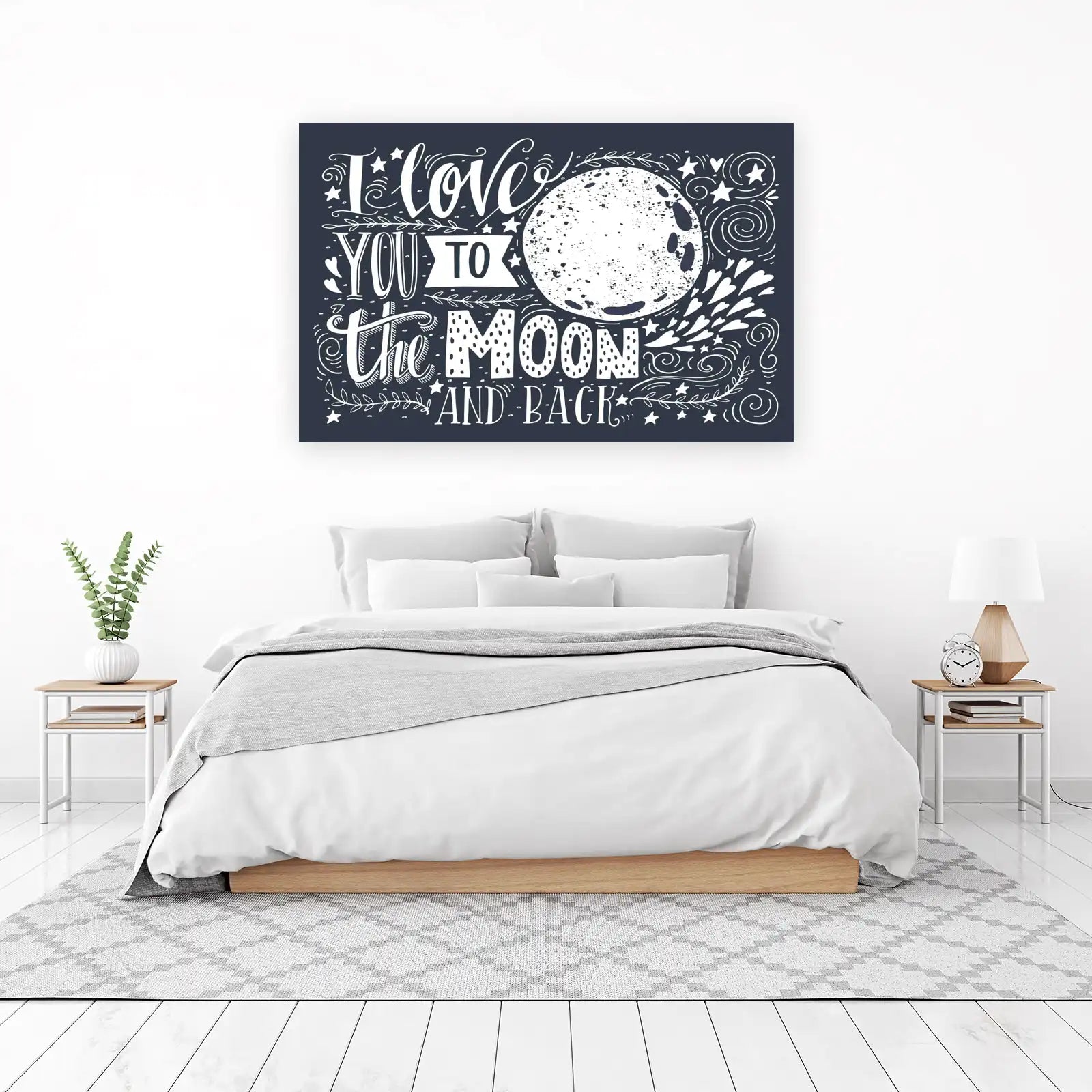 Love You to the Moon & Back Typography Wall Art