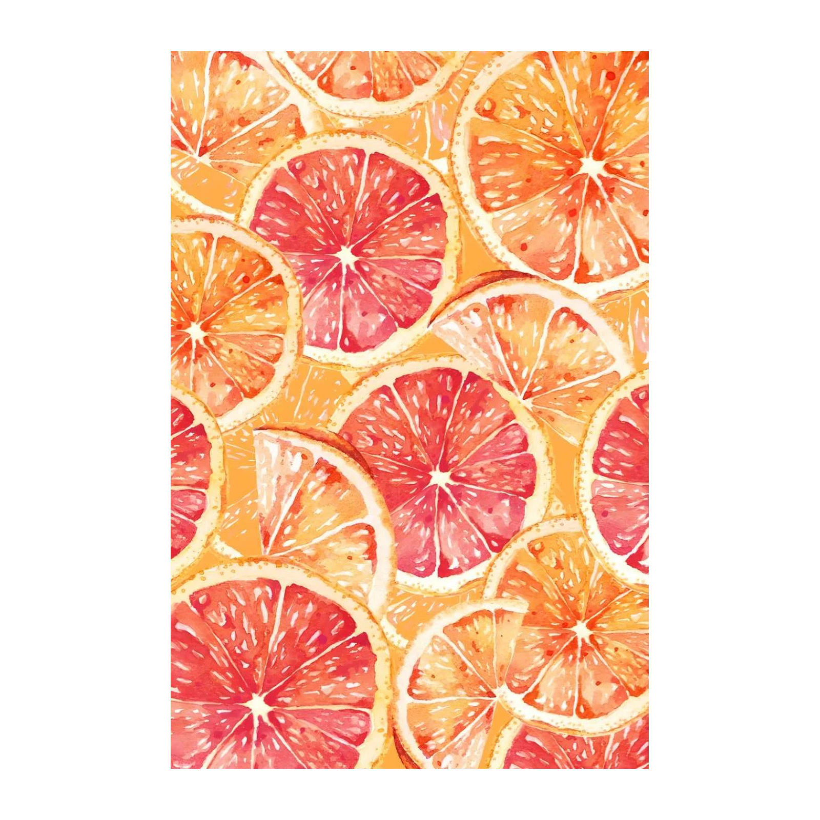 Vibrant Citrus Slices Watercolor Wall Art