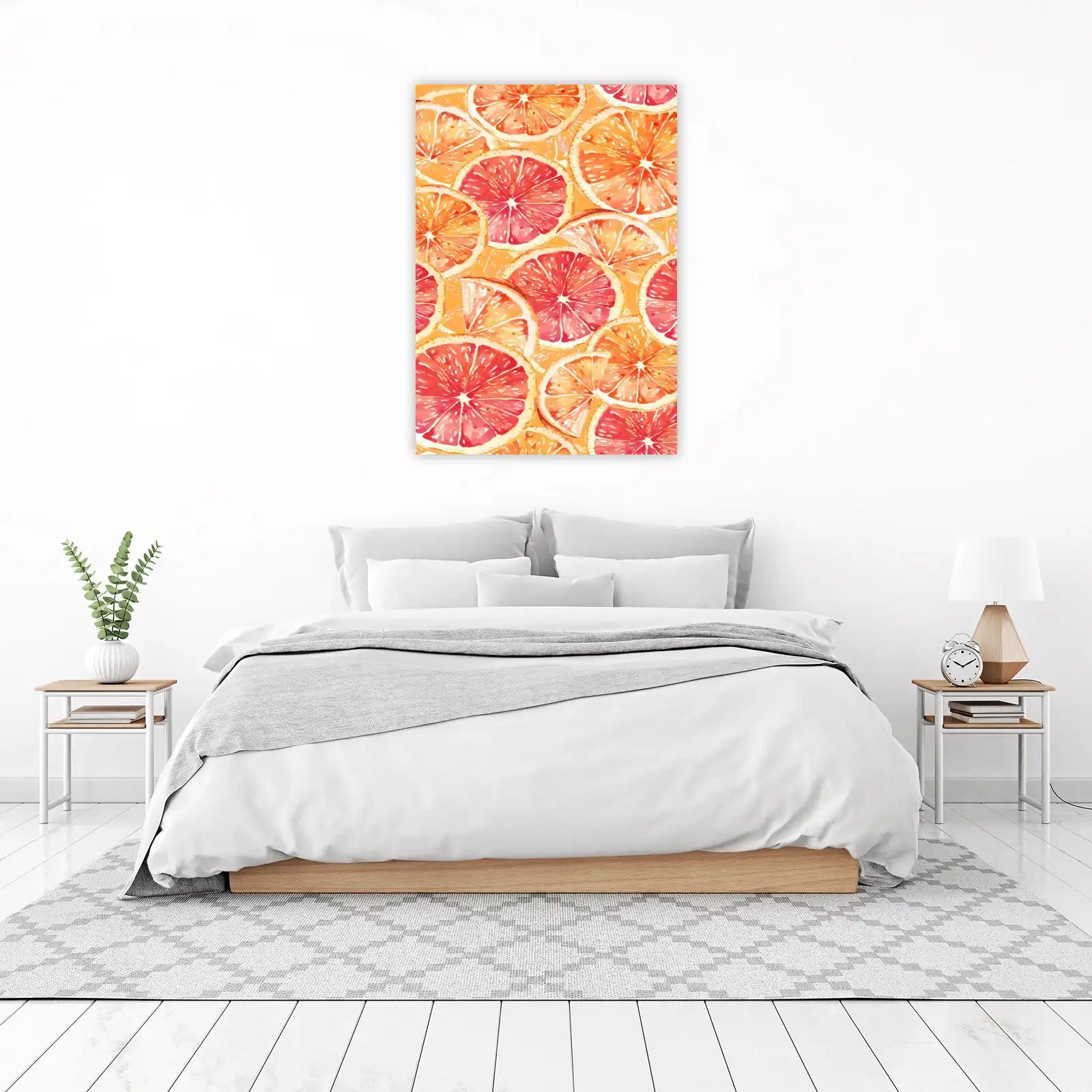 Vibrant Citrus Slices Watercolor Wall Art