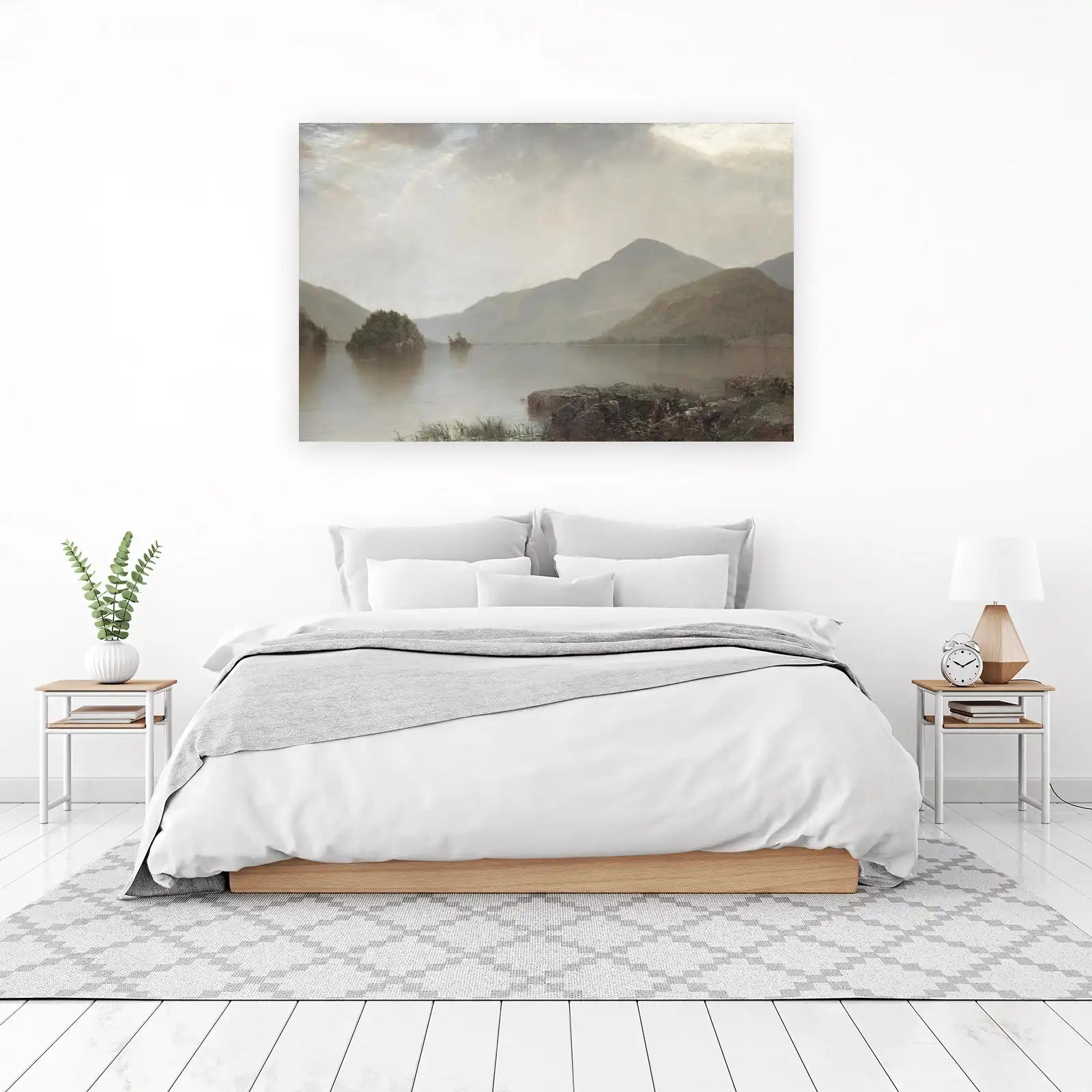 Serene Mountain Lake Landscape Wall Art