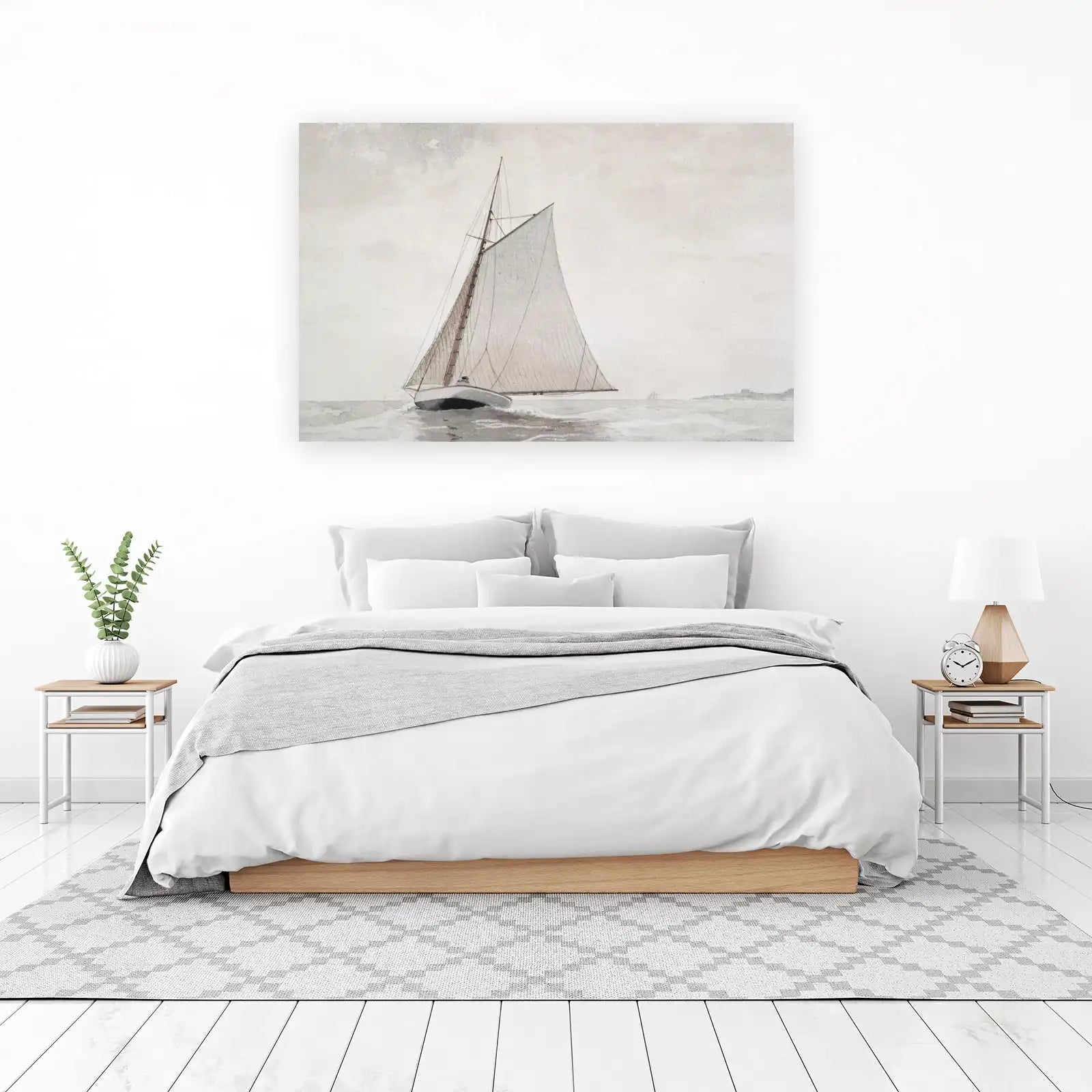 Serene Sailboat on Gentle Waves Wall Art