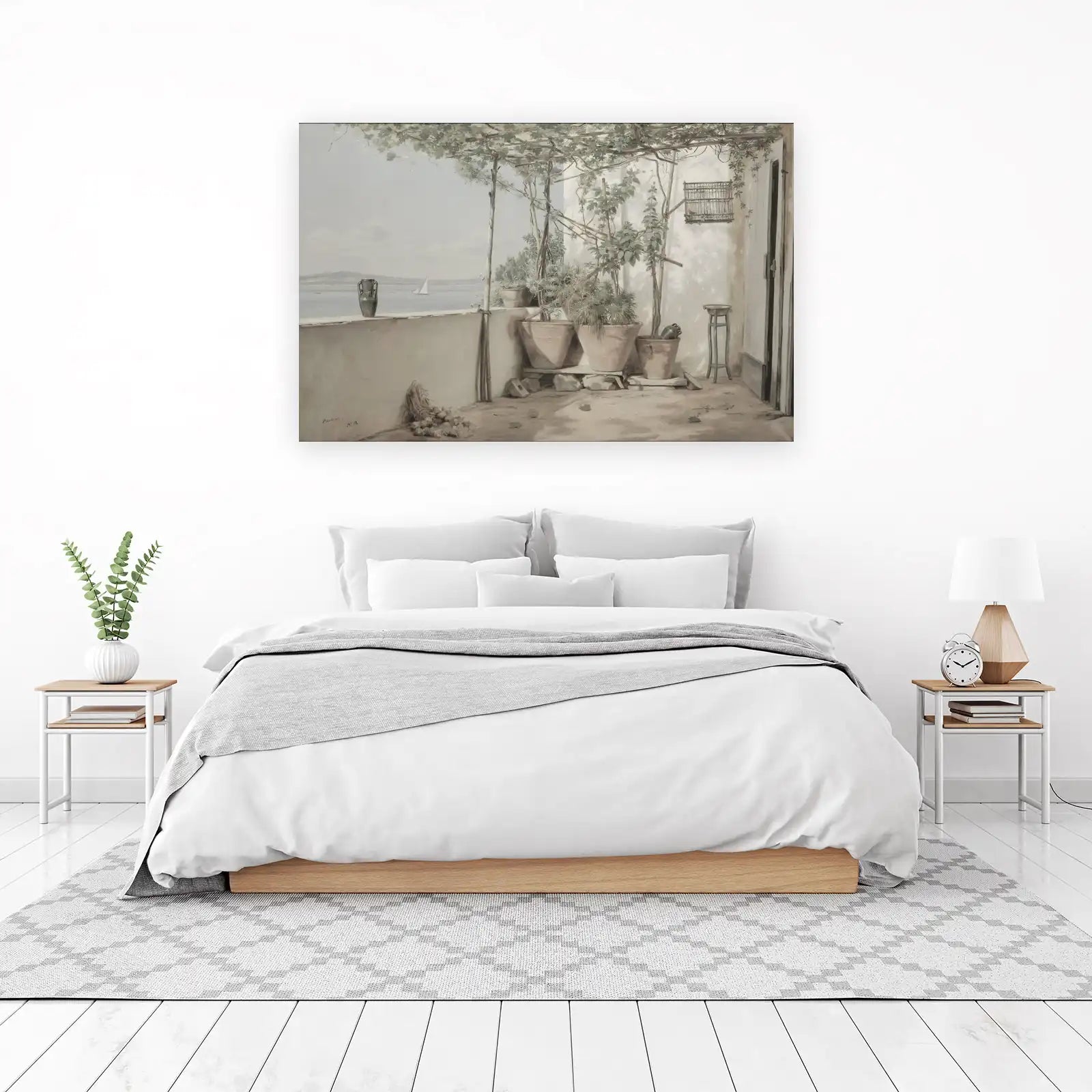 Serene Balcony Seaside Landscape Wall Art
