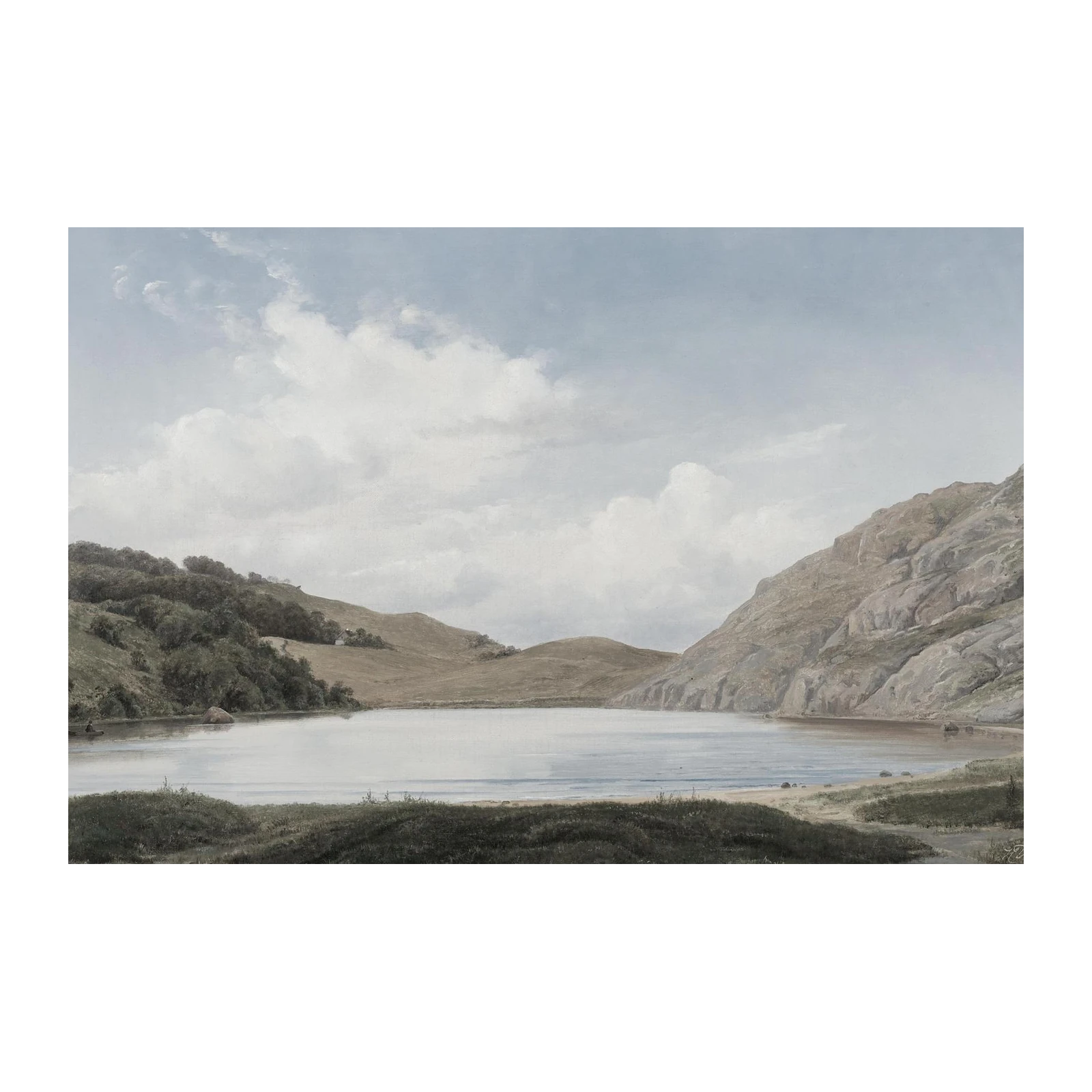 Serene Lake Landscape Romanticism Wall Art