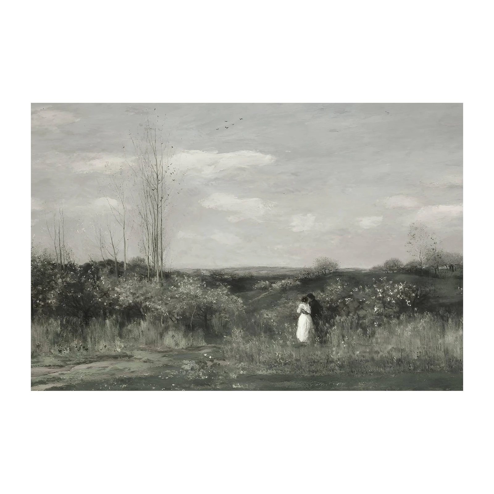 Romantic Meadow Embrace Wall Art