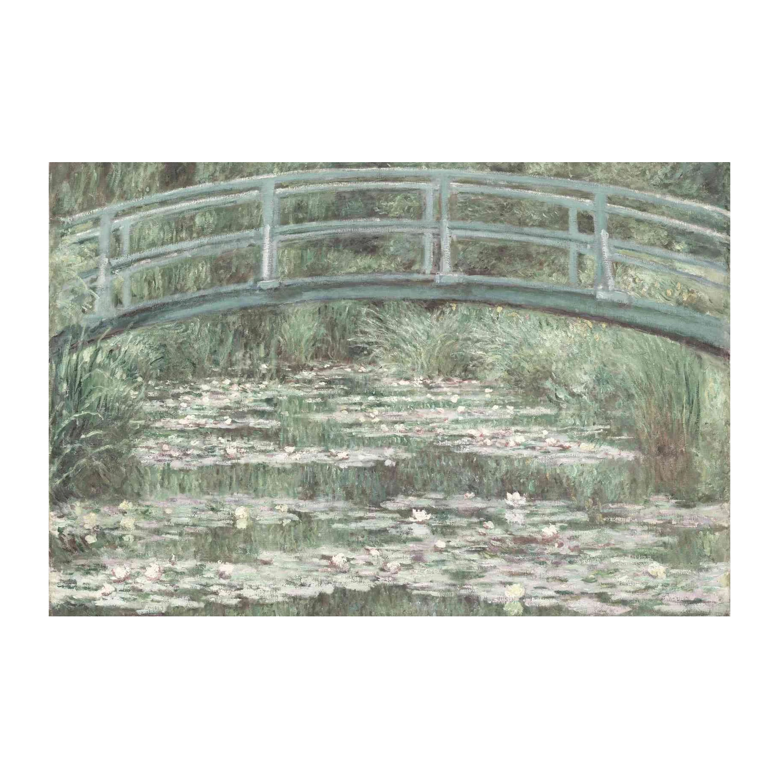 Impressionist Garden Bridge Water Lilies Wall Art