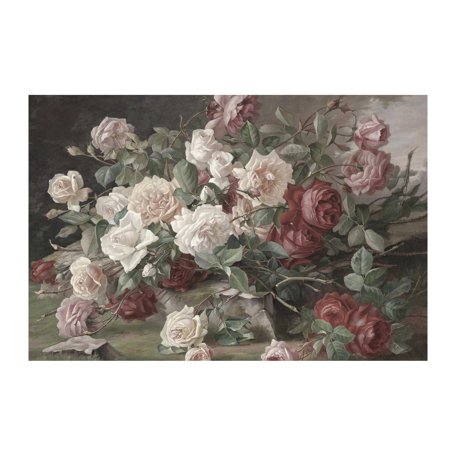 Vintage Rose Still Life Wall Art