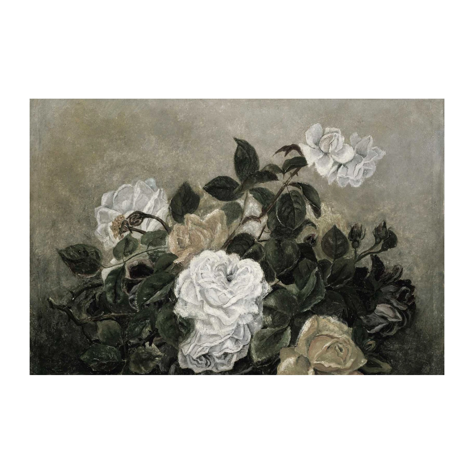 Vintage Rose Still Life Floral Wall Art