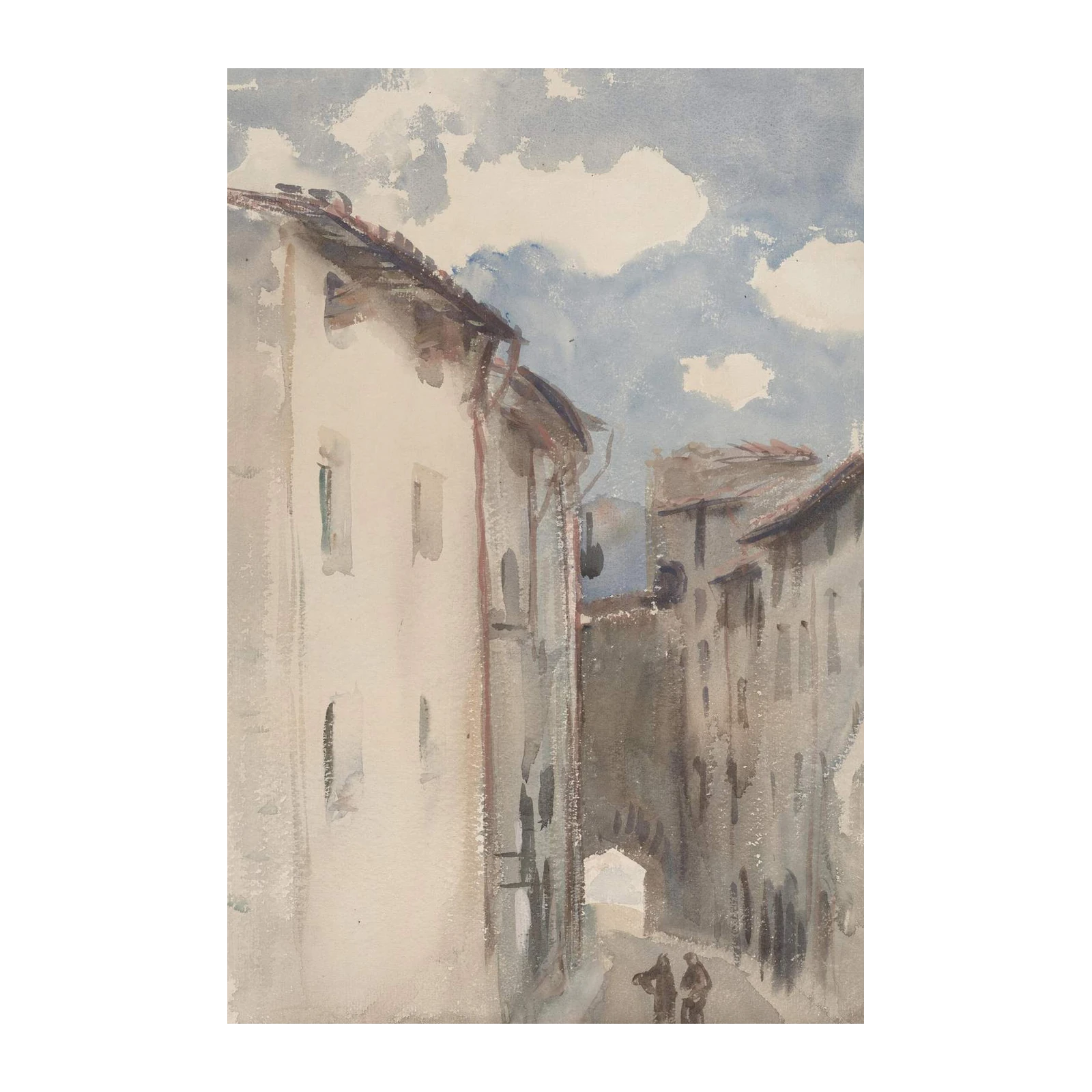 European Street Scene Watercolor Wall Art