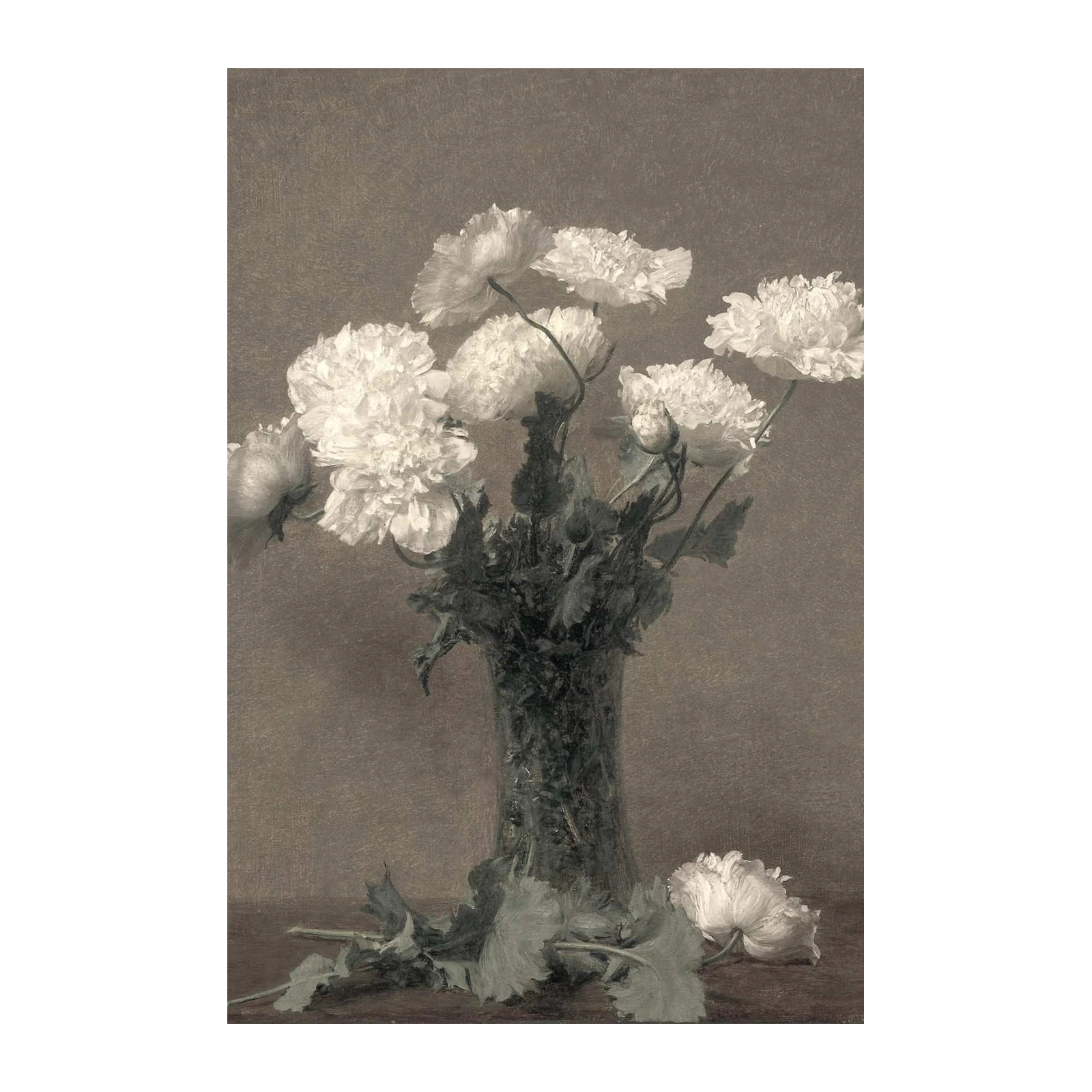 Elegant White Poppies Still Life Wall Art