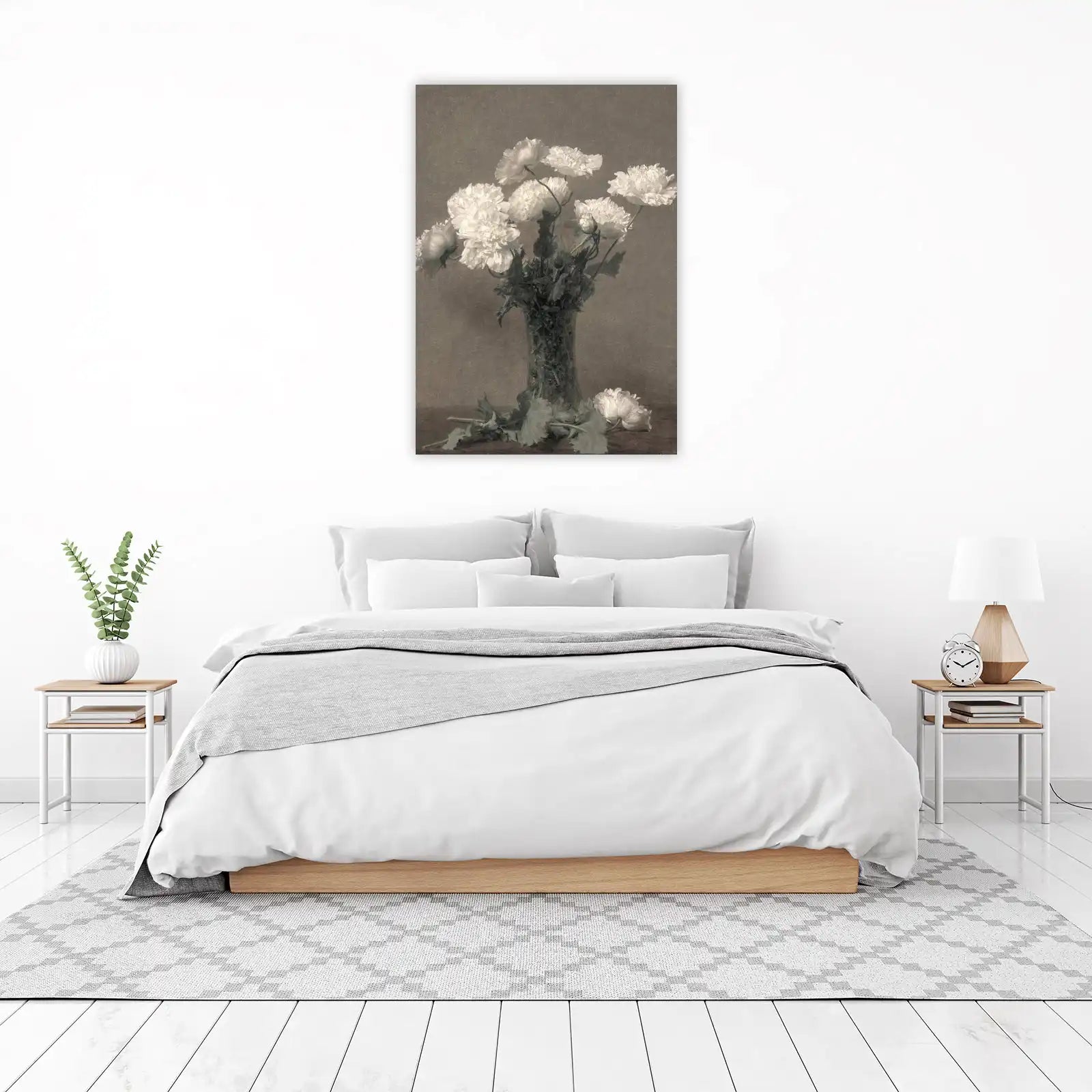 Elegant White Poppies Still Life Wall Art