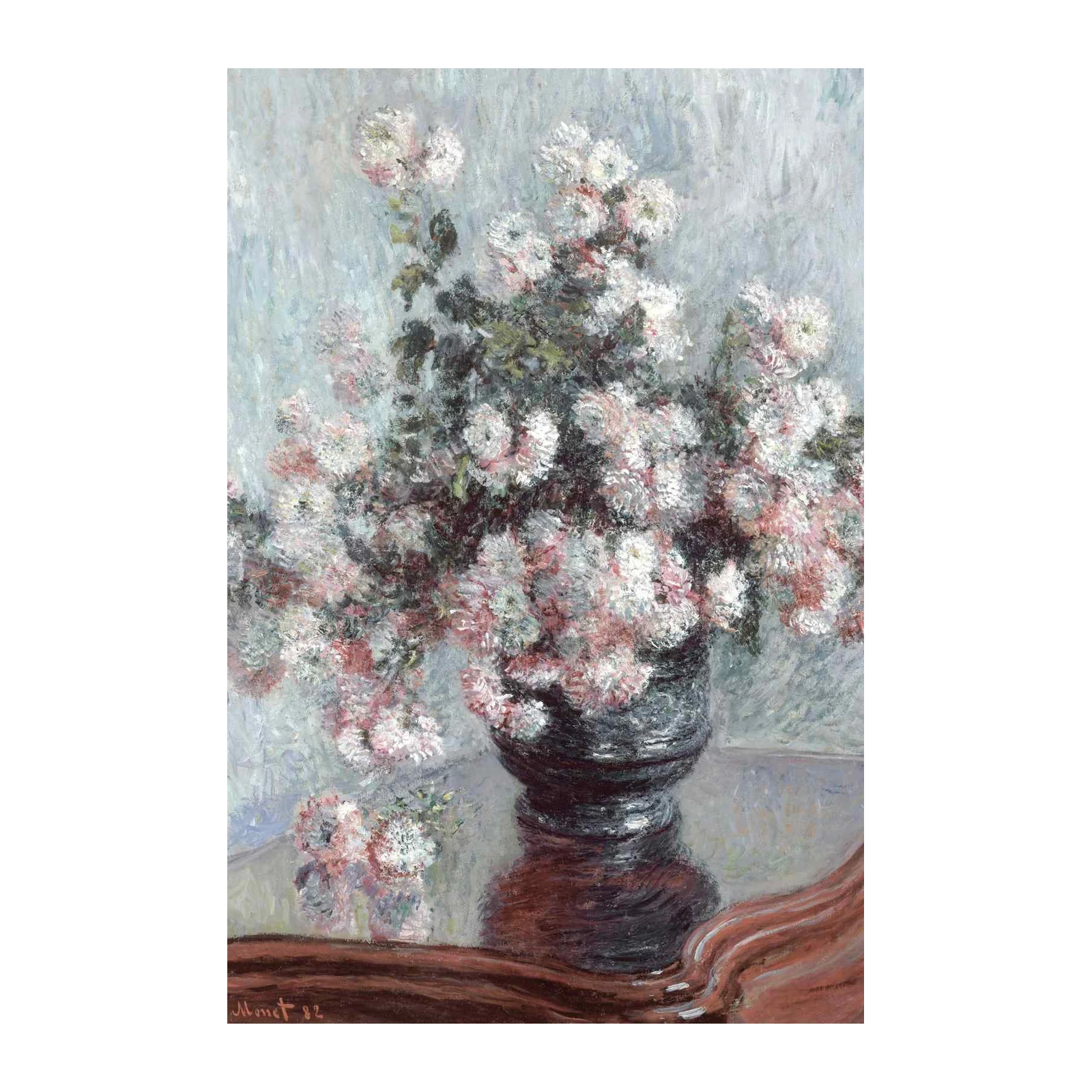 Monet Chrysanthemums Bouquet Wall Art