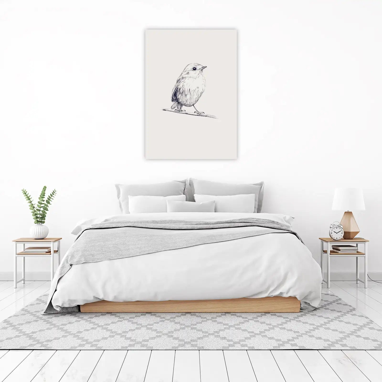 Charming Bird Sketch Wall Art | Minimalist Wall Art