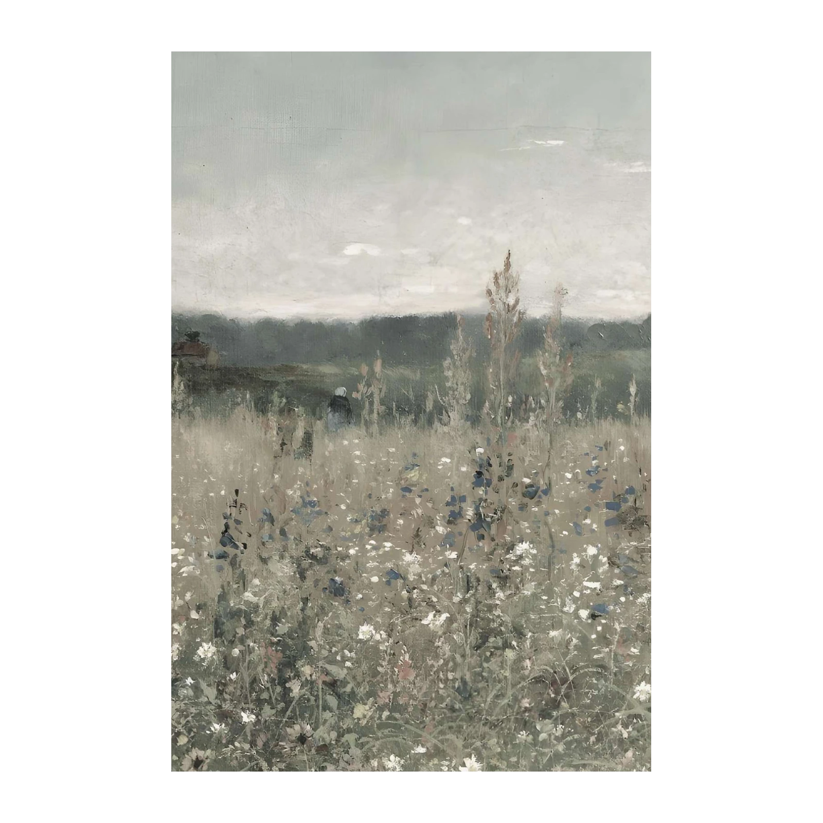 Vintage Meadow Scene Wall Art