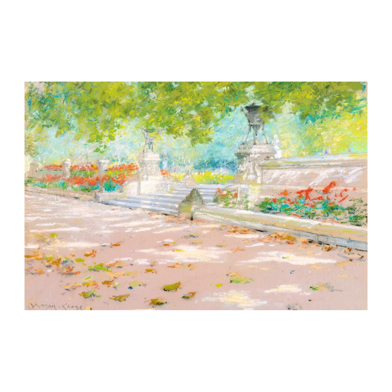 Vibrant Park Pathway Impressionist Wall Art