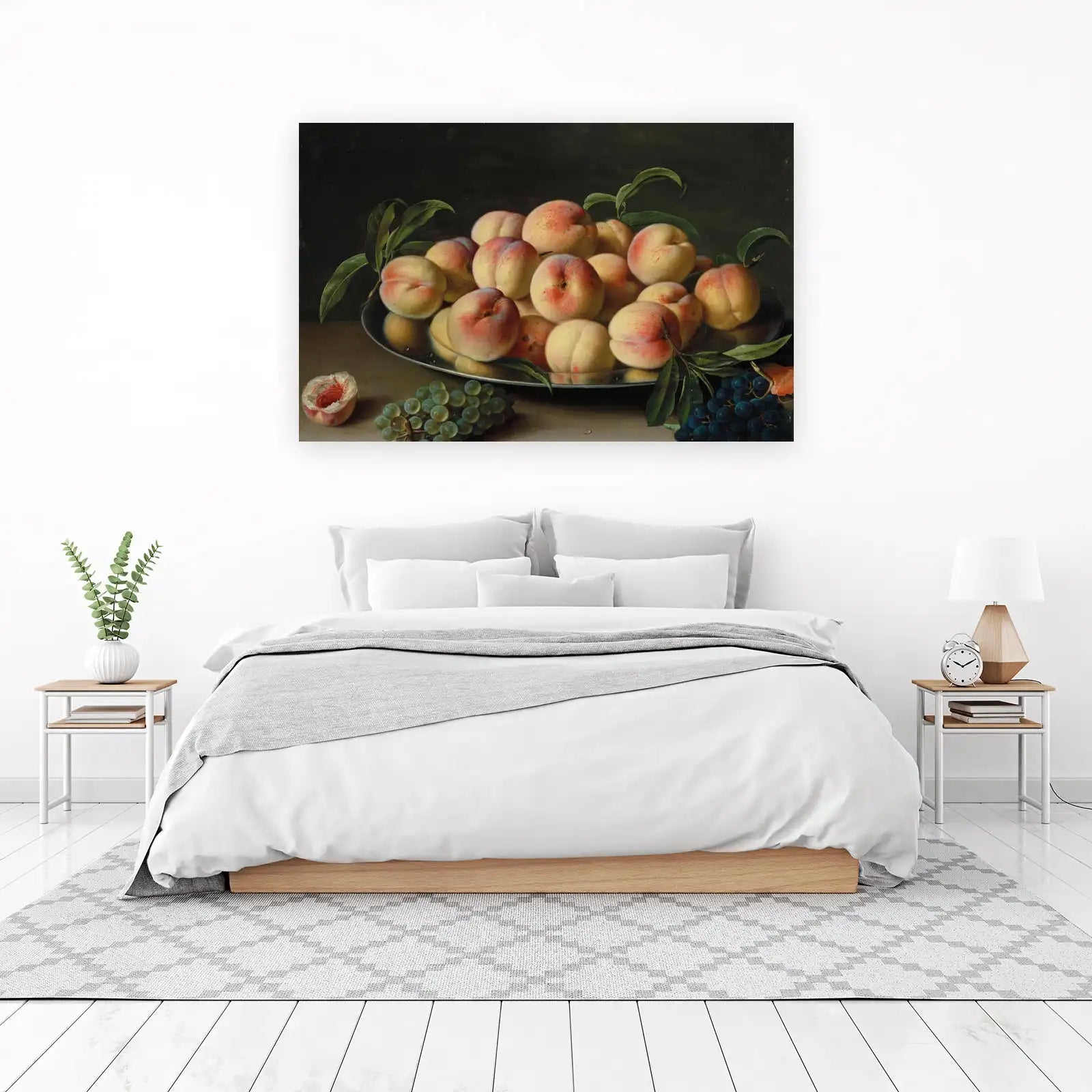 Classic Peach & Grape Still Life Wall Art