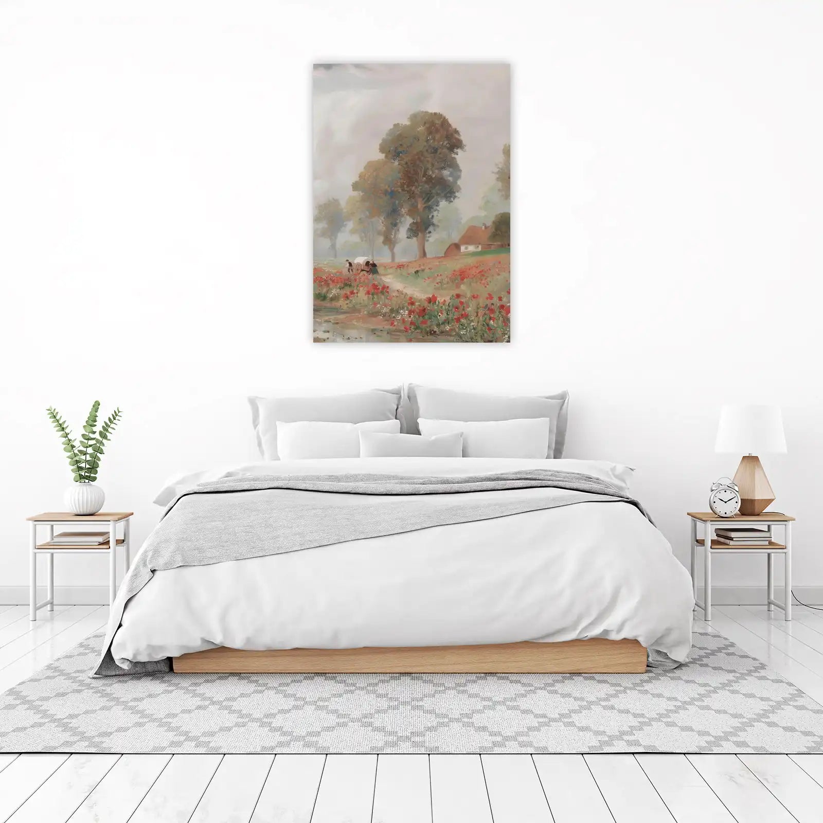 Pastoral Poppy Field Wagon Journey Wall Art