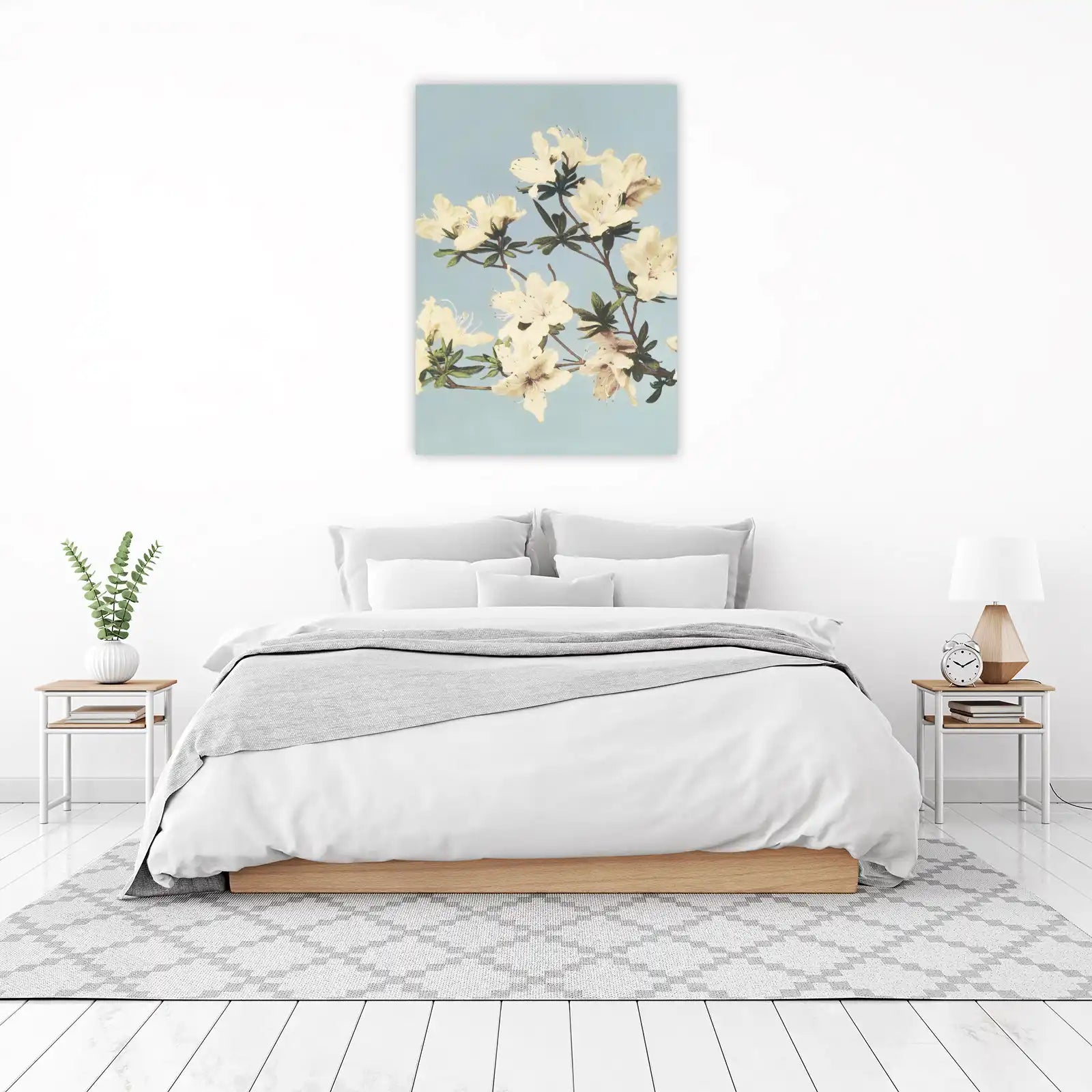 Serene Cream Azalea Botanical Wall Art