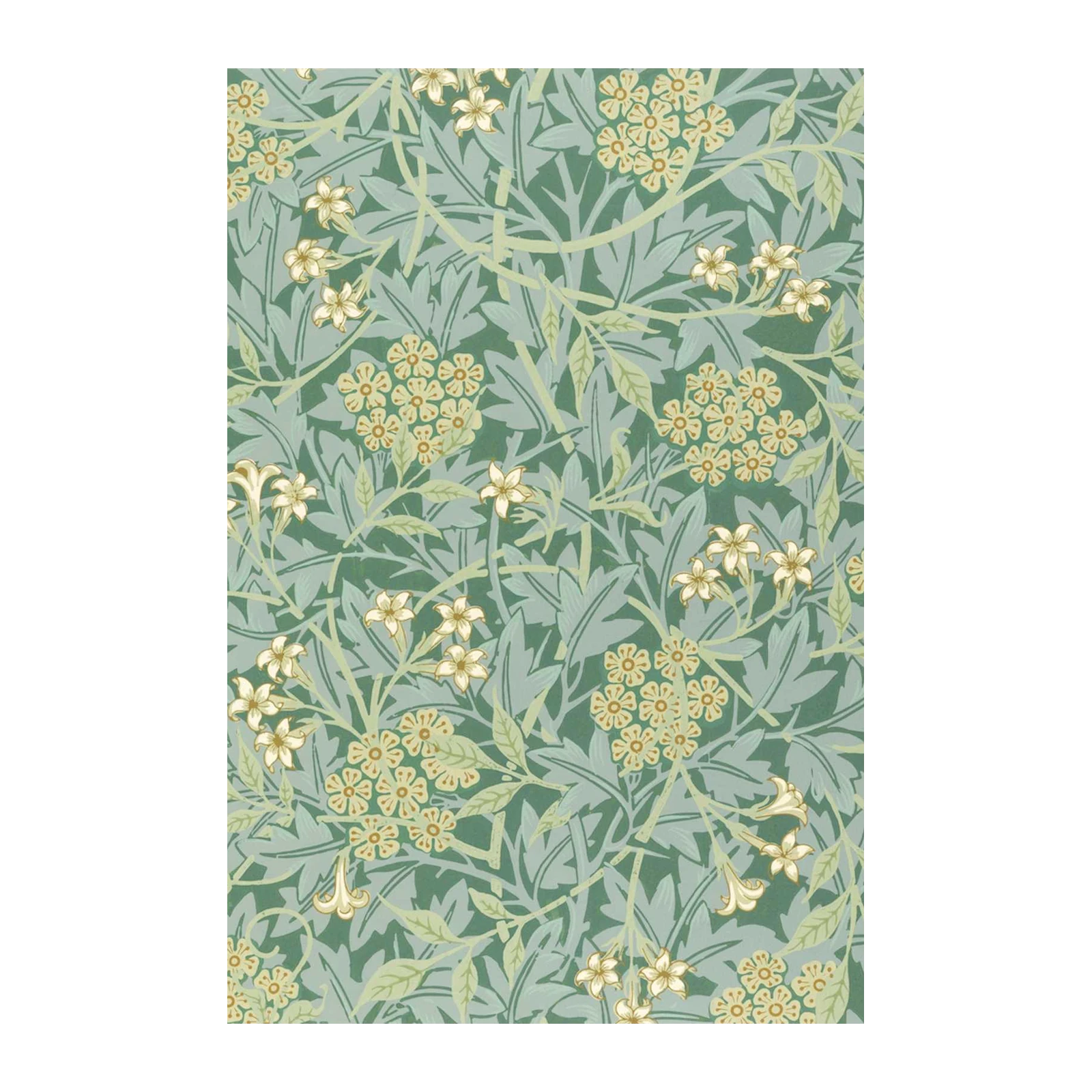 Vintage Floral Serenity Green Wall Art