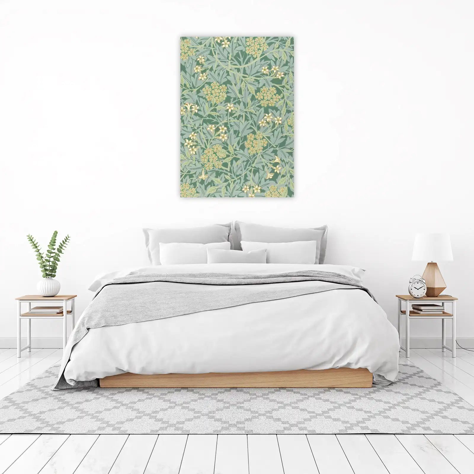 Vintage Floral Serenity Green Wall Art
