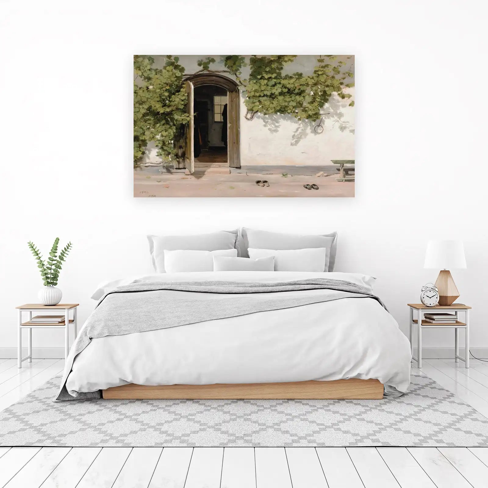 Tranquil Courtyard Archway Greenery Wall Art