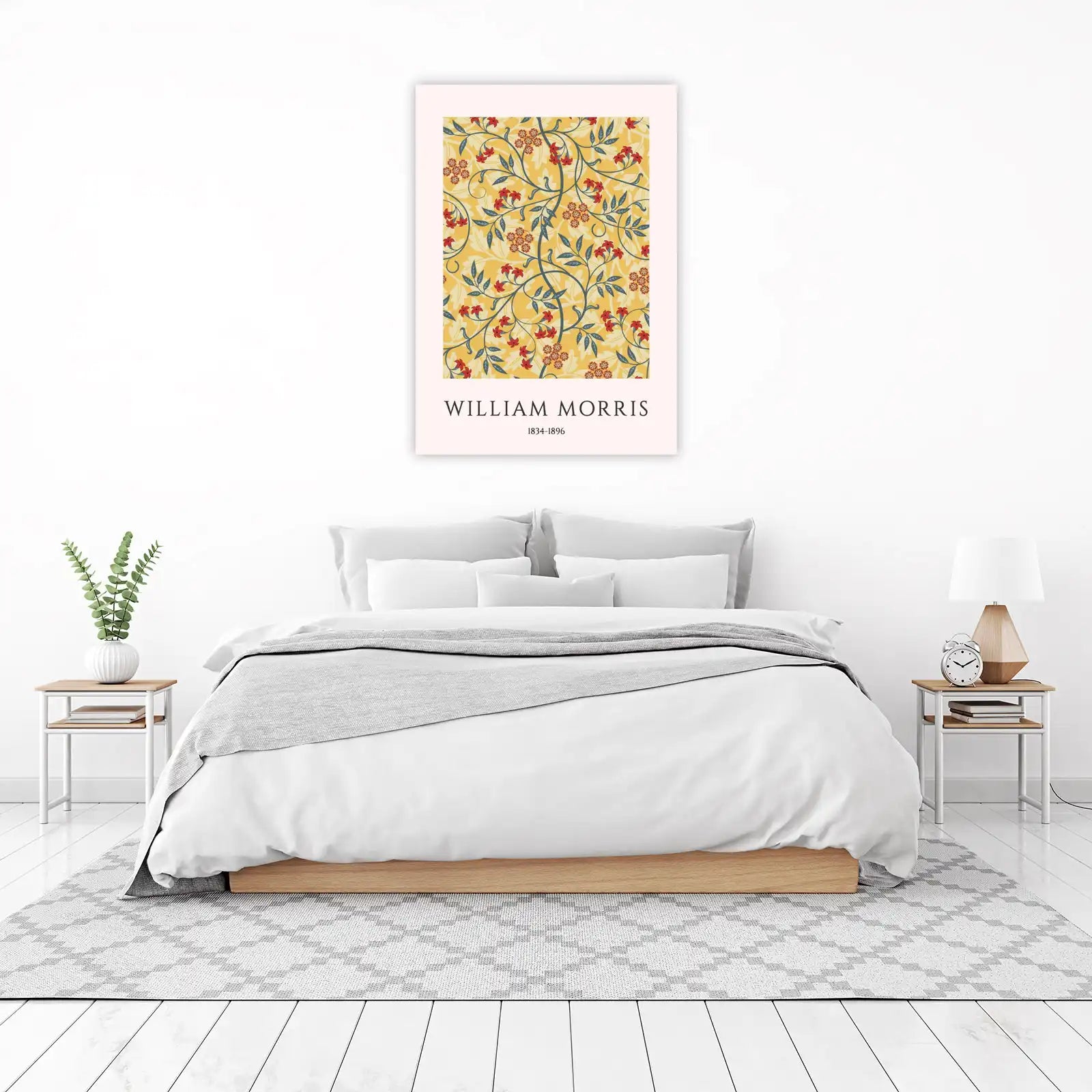 William Morris Floral Red & Yellow Wall Art