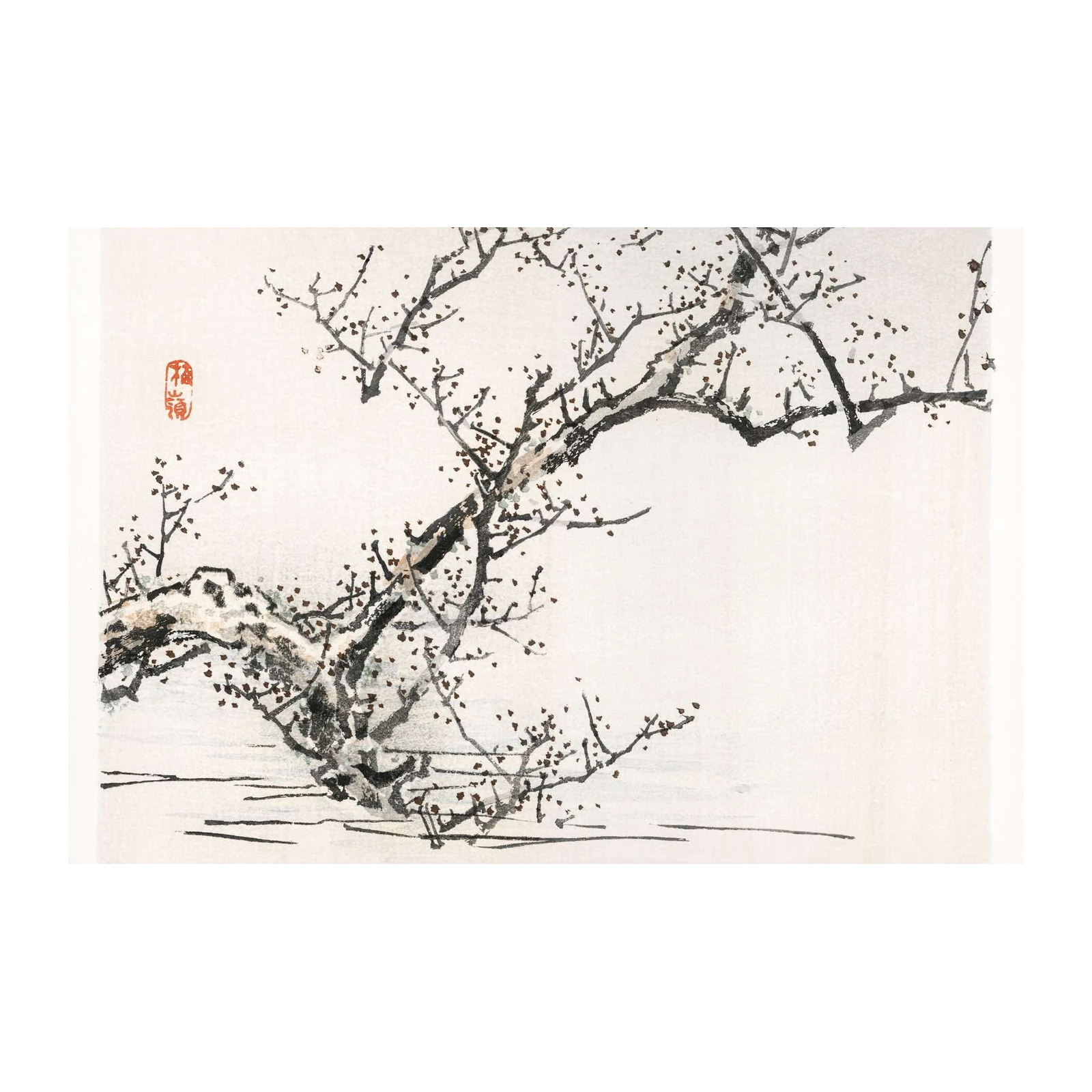 Elegant Blossom Branch Japanese Art Wall Art