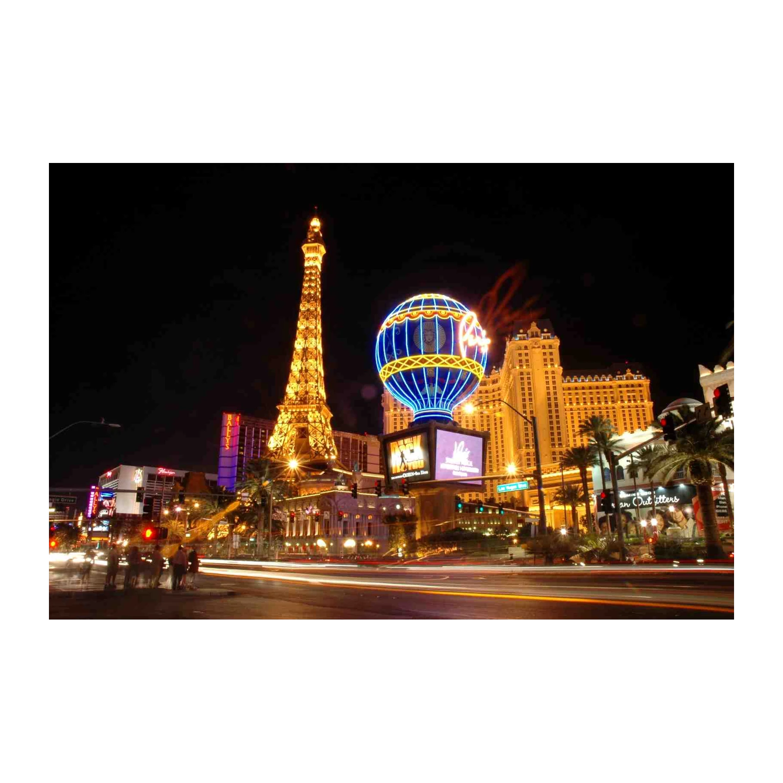 Vegas Eiffel Tower & Balloon Night Wall Art