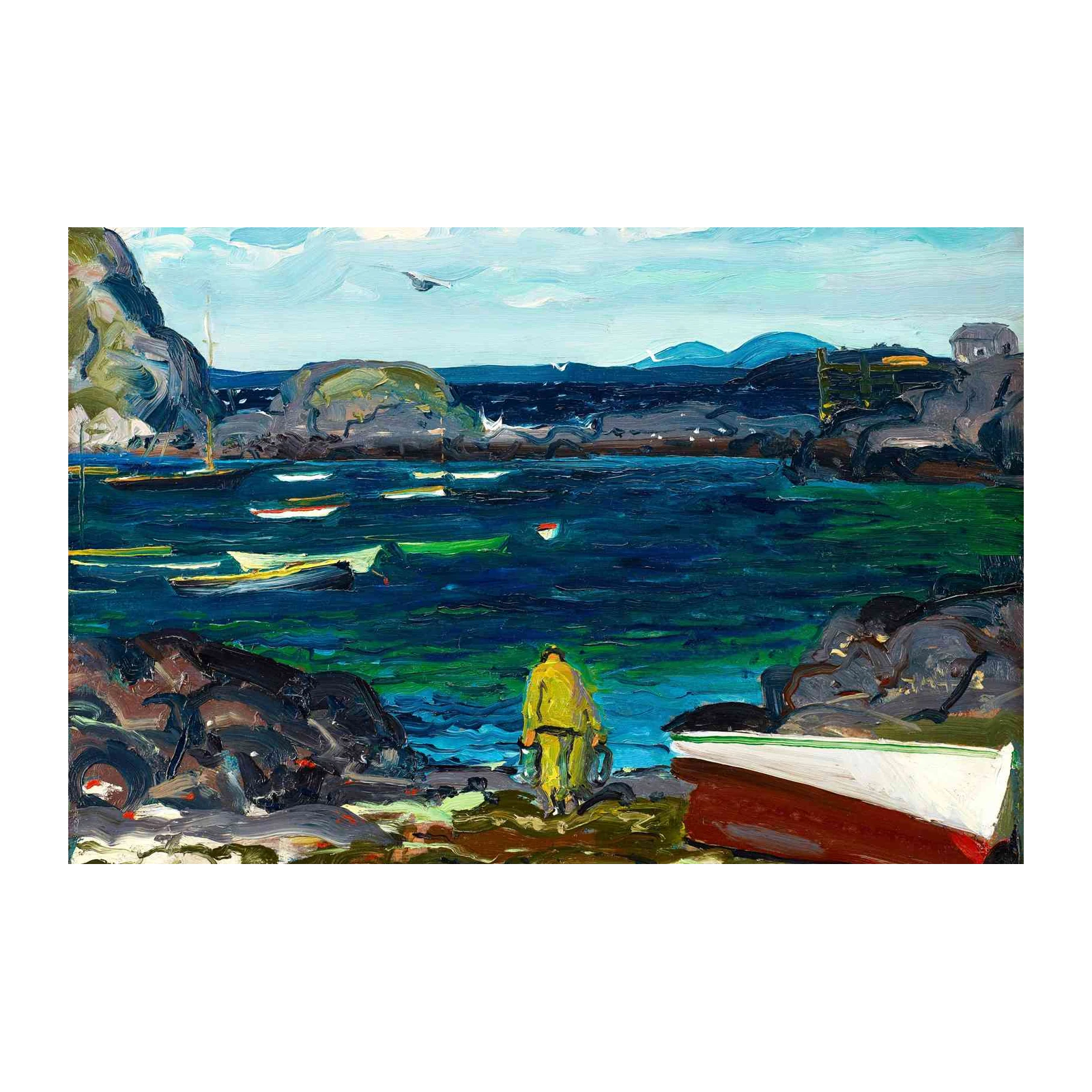 Fisherman's Bay Impressionist Seascape Wall Art